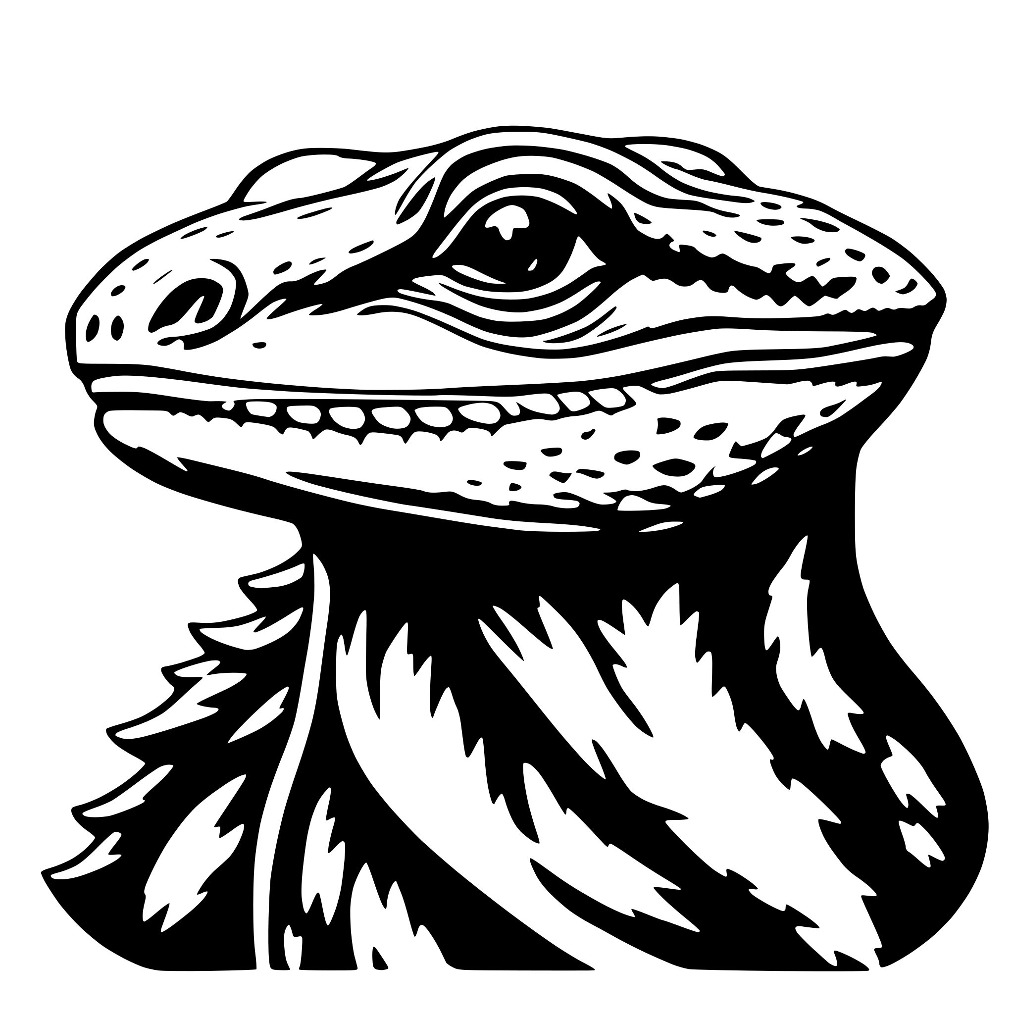 AI-generated SVG of 'Bearded dragon, head,'