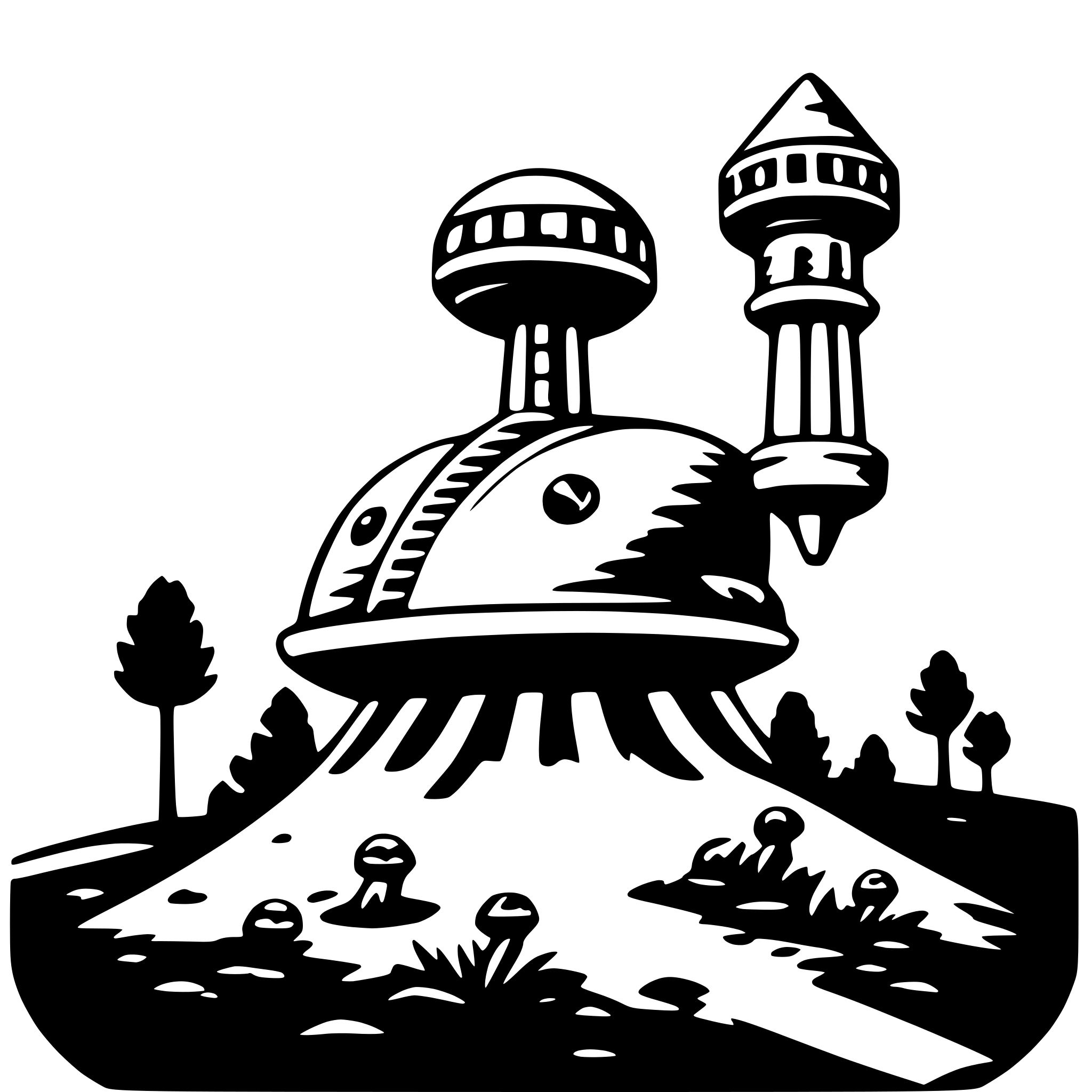 AI-generated SVG of 'spaceship and aliens'