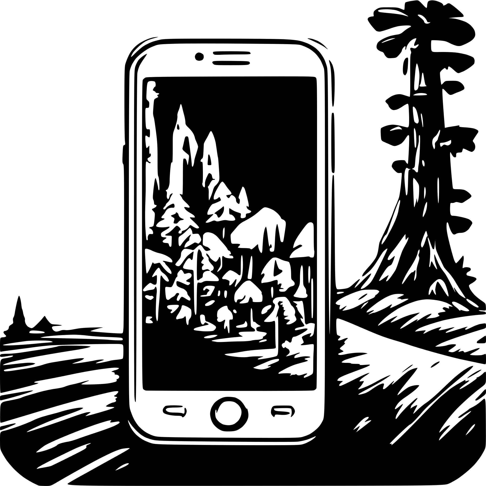 AI-generated SVG of a android mobile phone without any border and without any key.