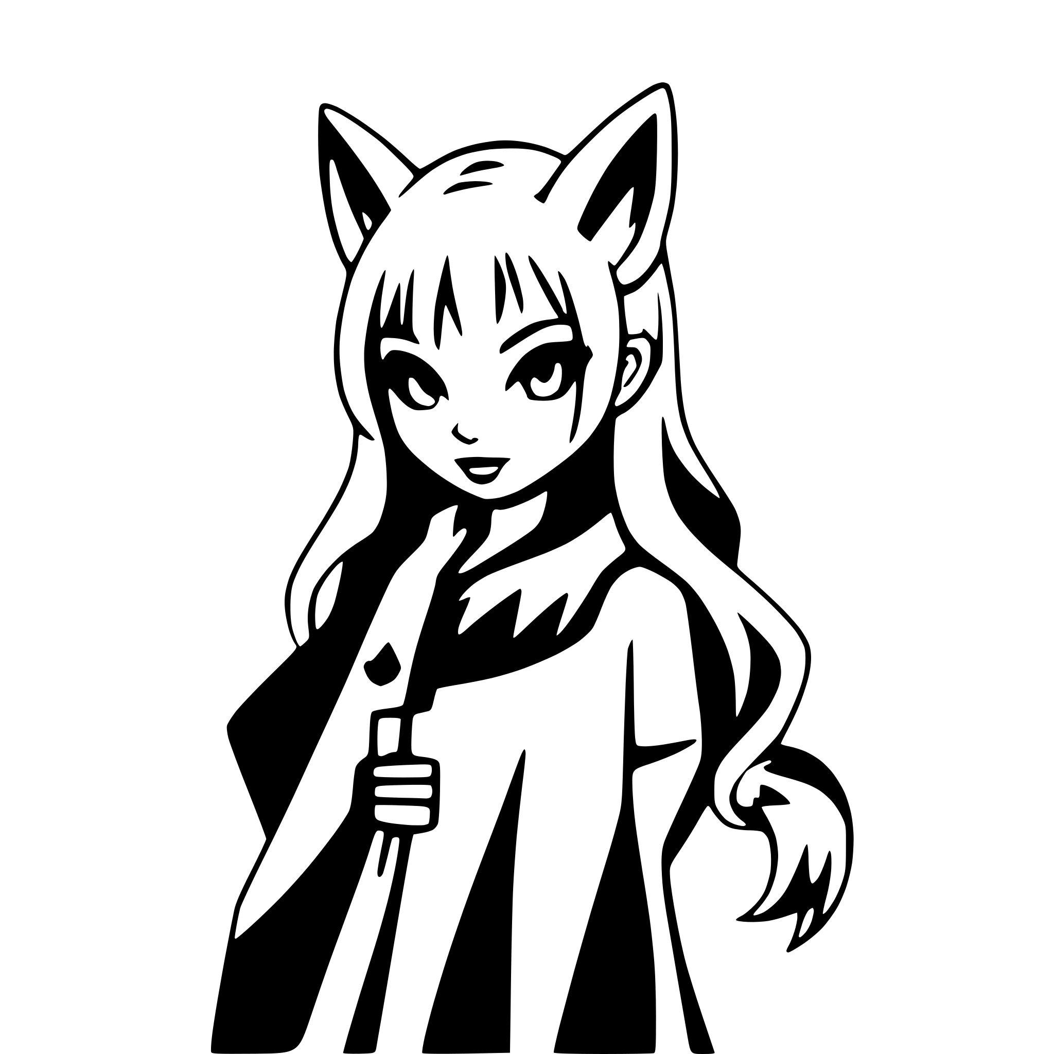 AI-generated SVG of 'kitsune with nine tails'