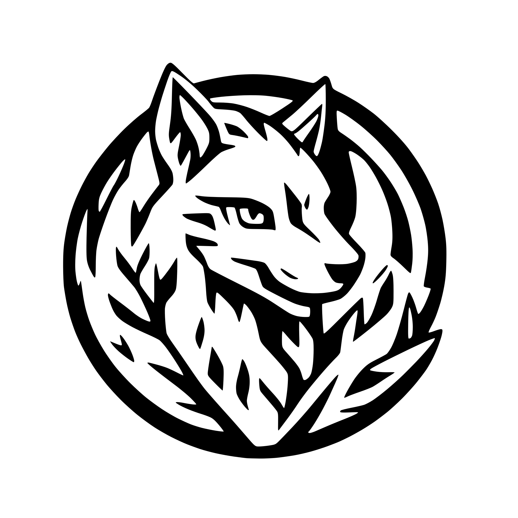 AI-generated SVG of a wolf and fire