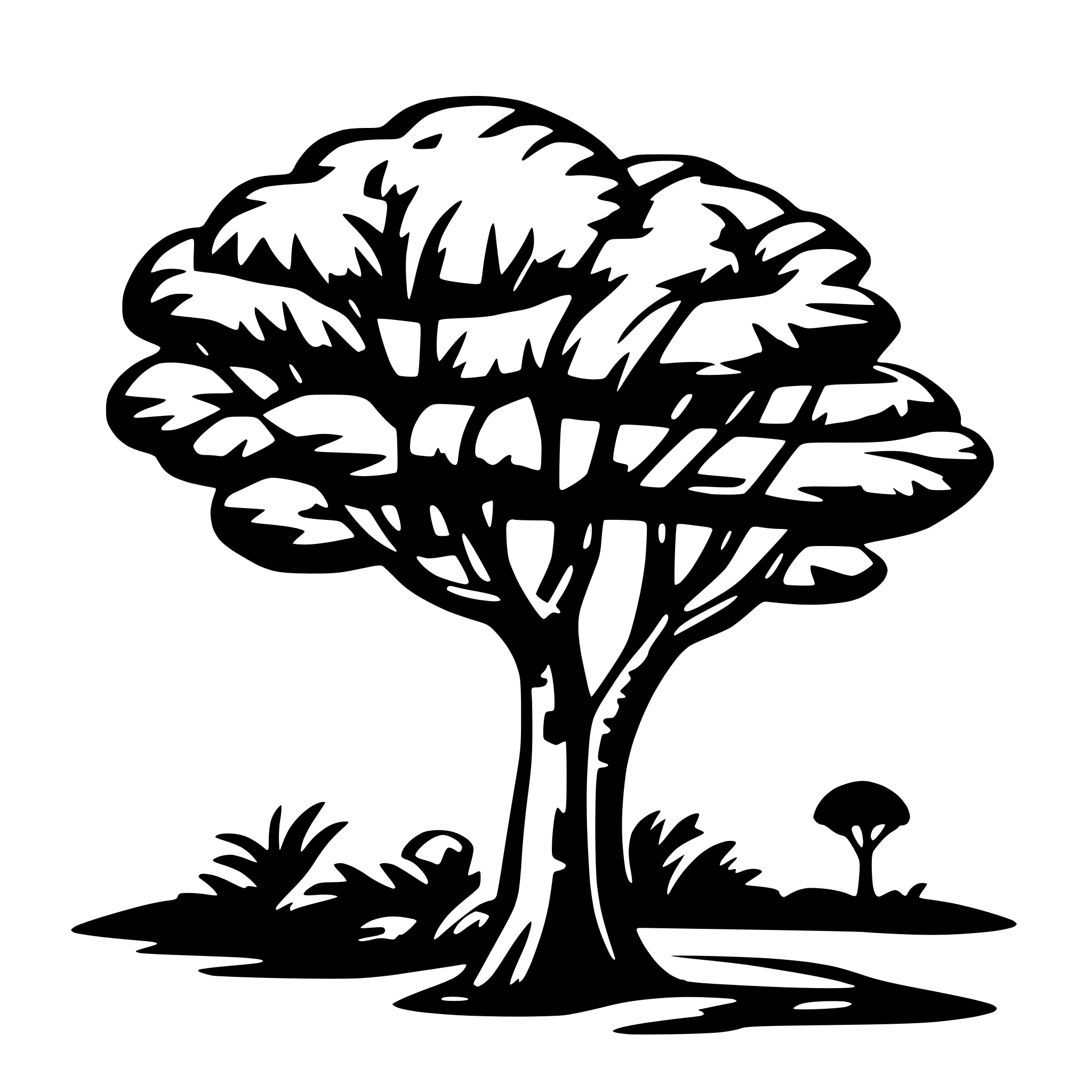 AI-generated SVG of a african trees