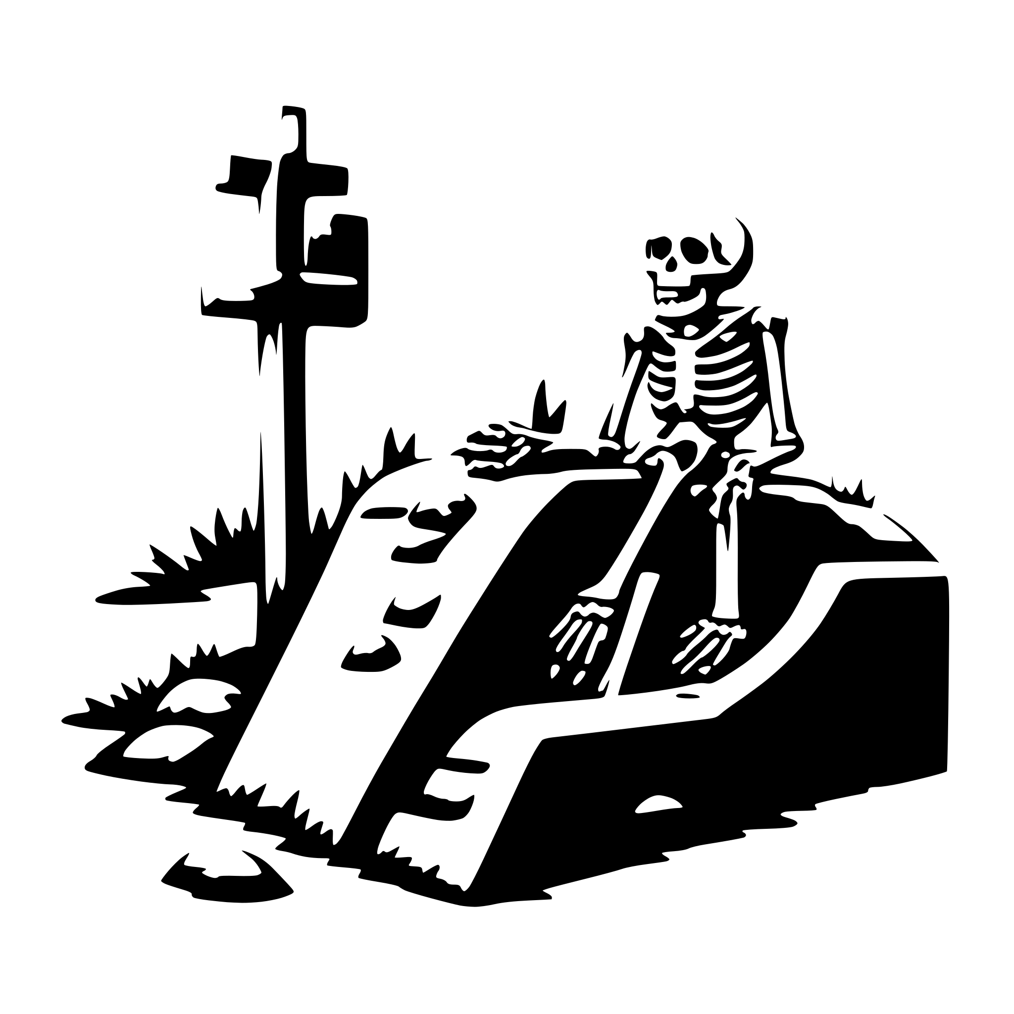 AI-generated SVG of a a skeleton climbs out of a grave