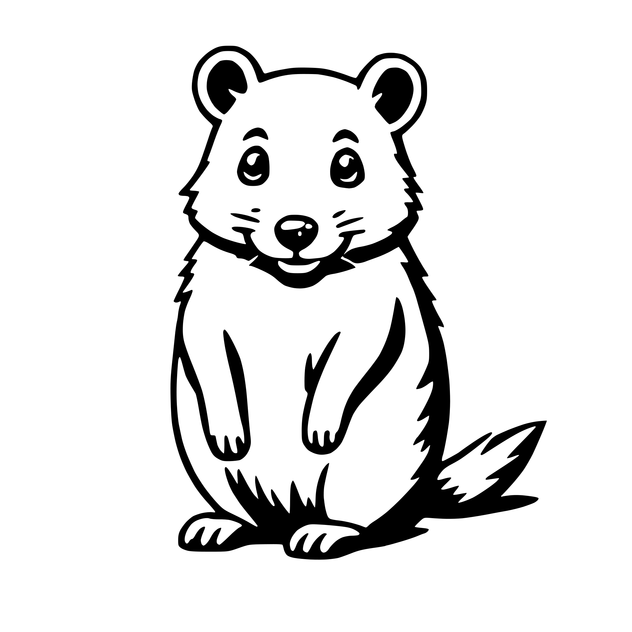 AI-generated SVG of 'quokka with quill'
