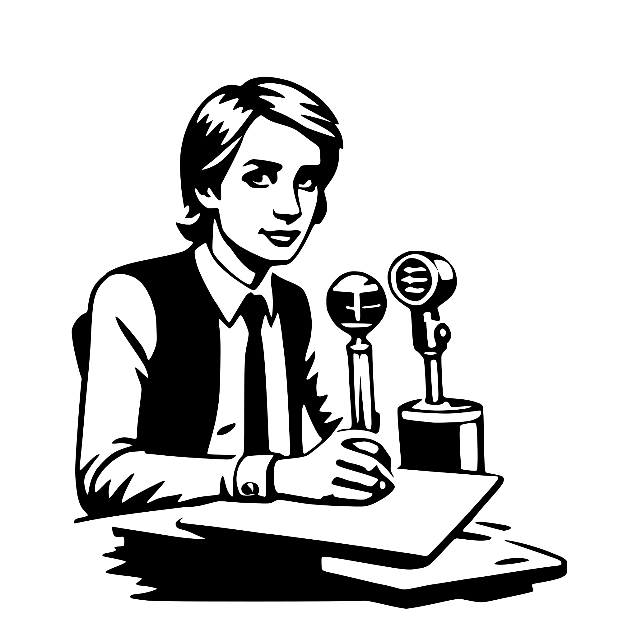 AI-generated SVG of a journalist