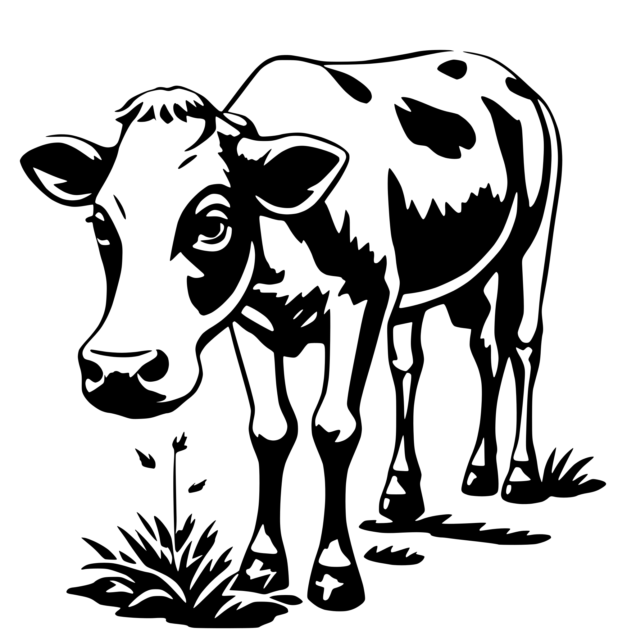 AI-generated SVG of 'cow eating grass'