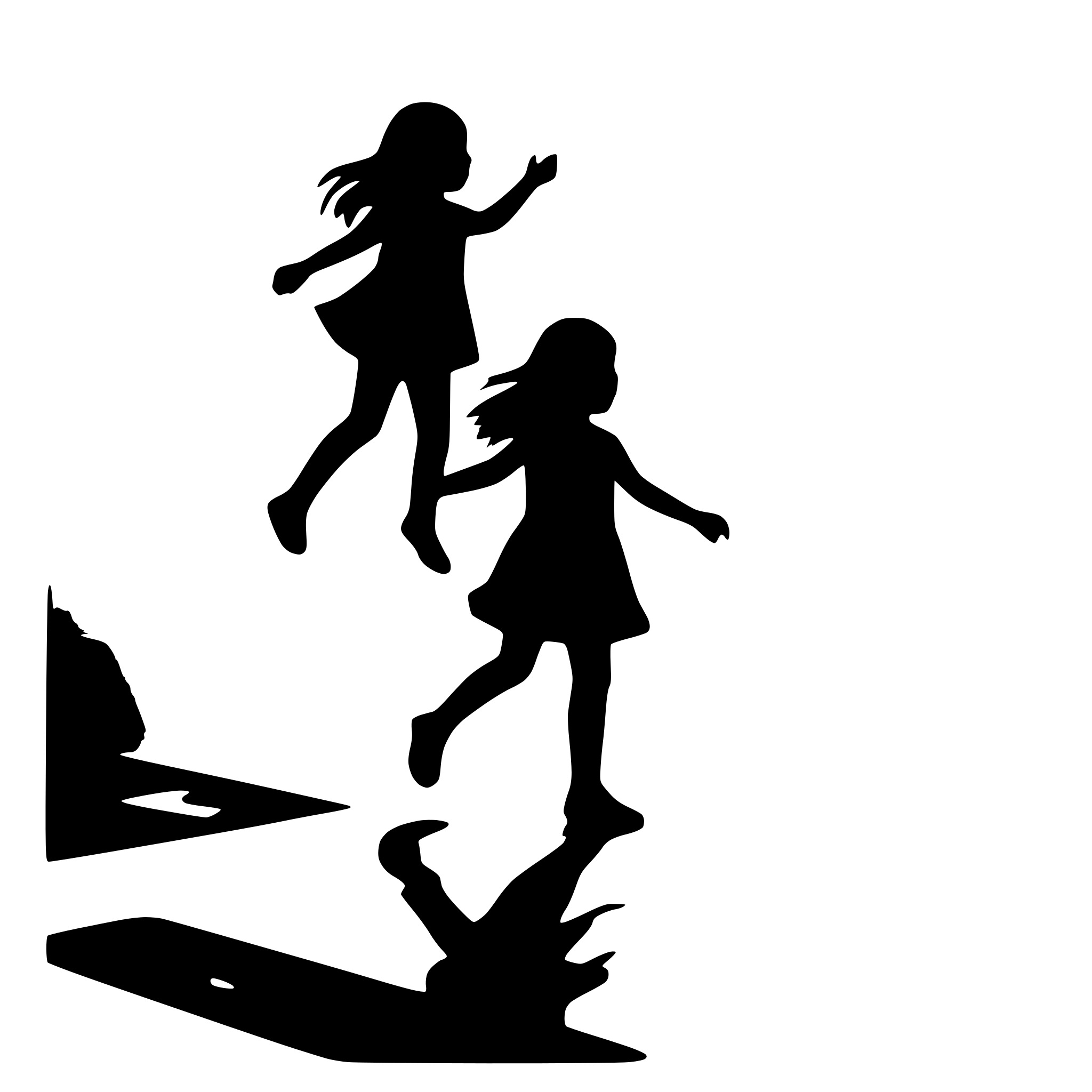 AI-generated SVG of a a couple of kids having fun. No background.