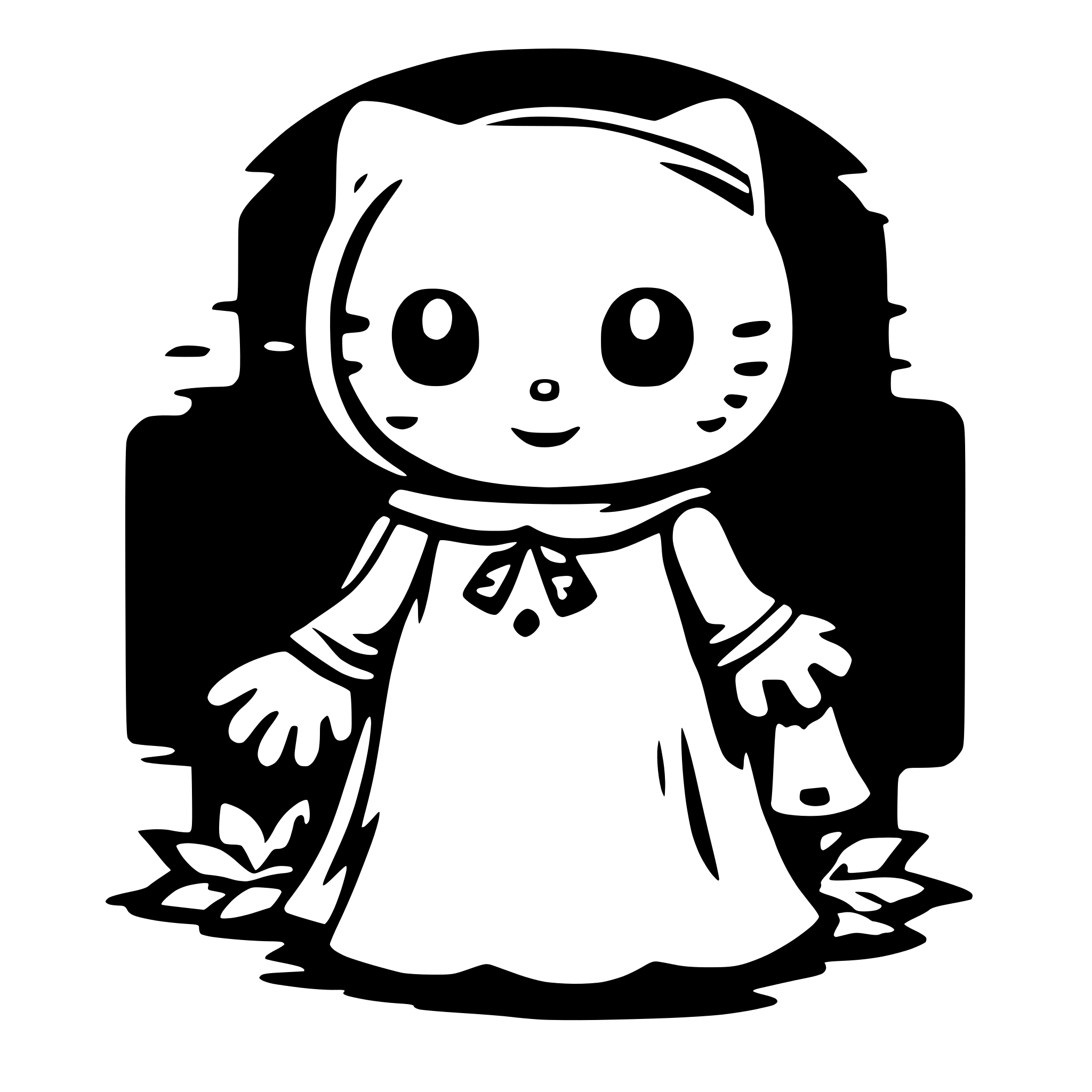 AI-generated SVG of a hello kitty ghost
