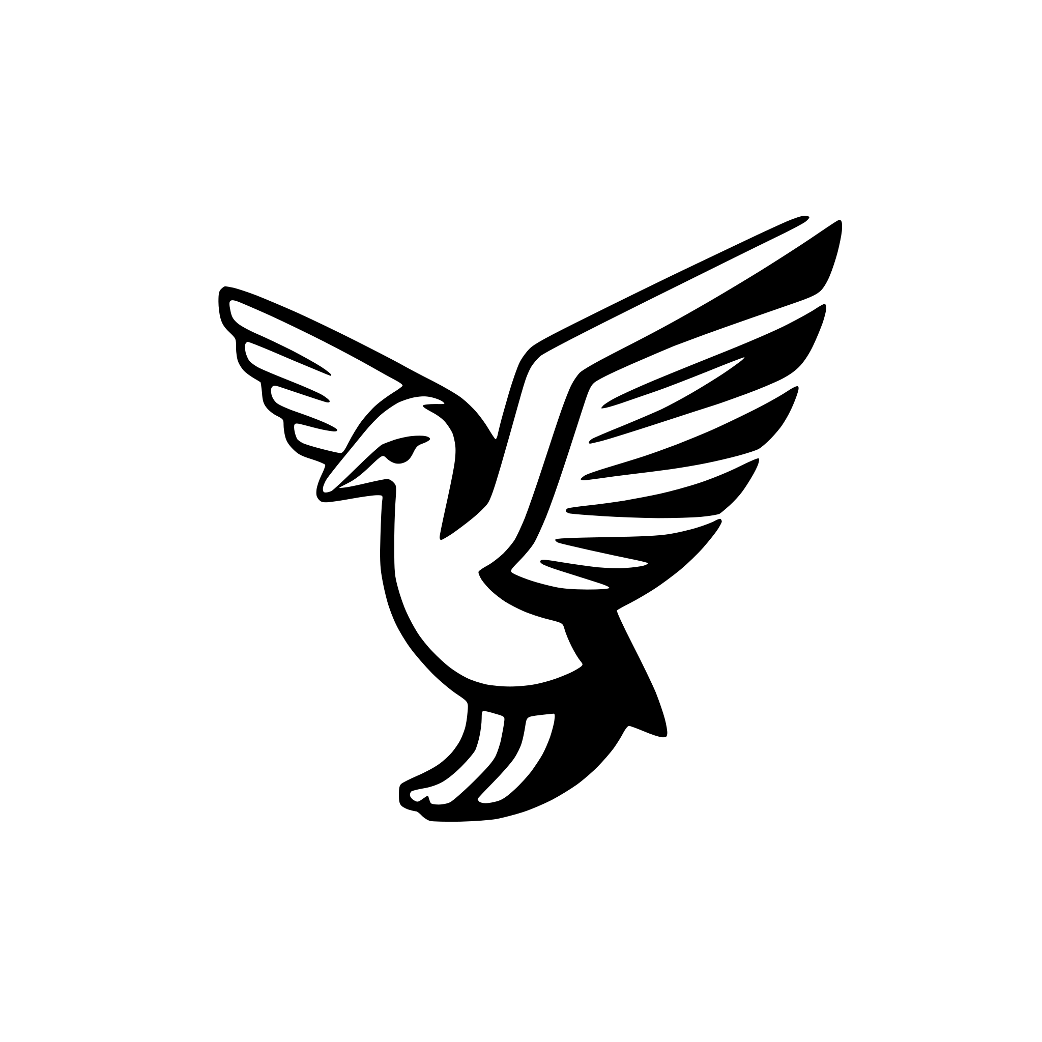 AI-generated SVG of 'flying bird with outstretched wings'