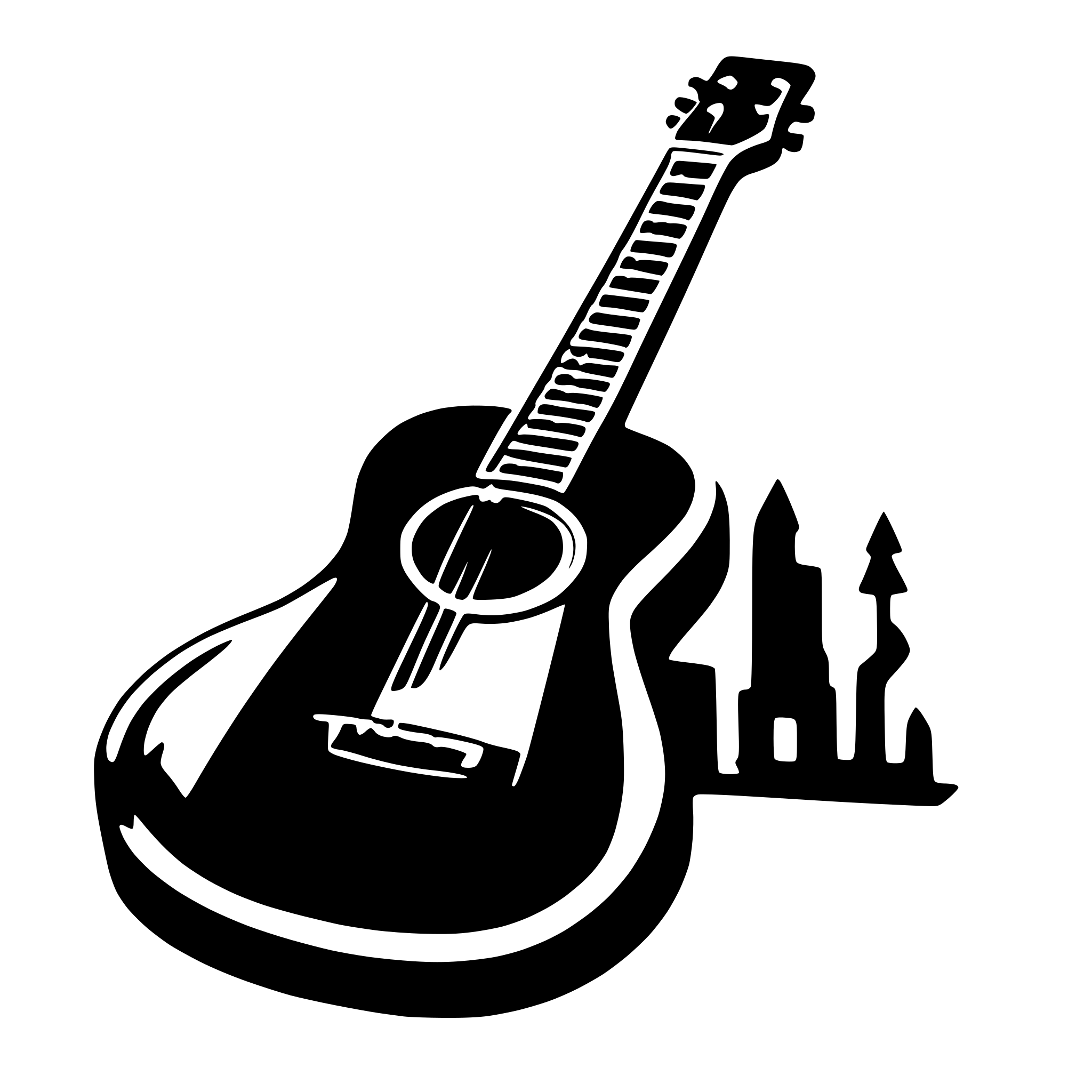 AI-generated SVG of a Stencil guitar
