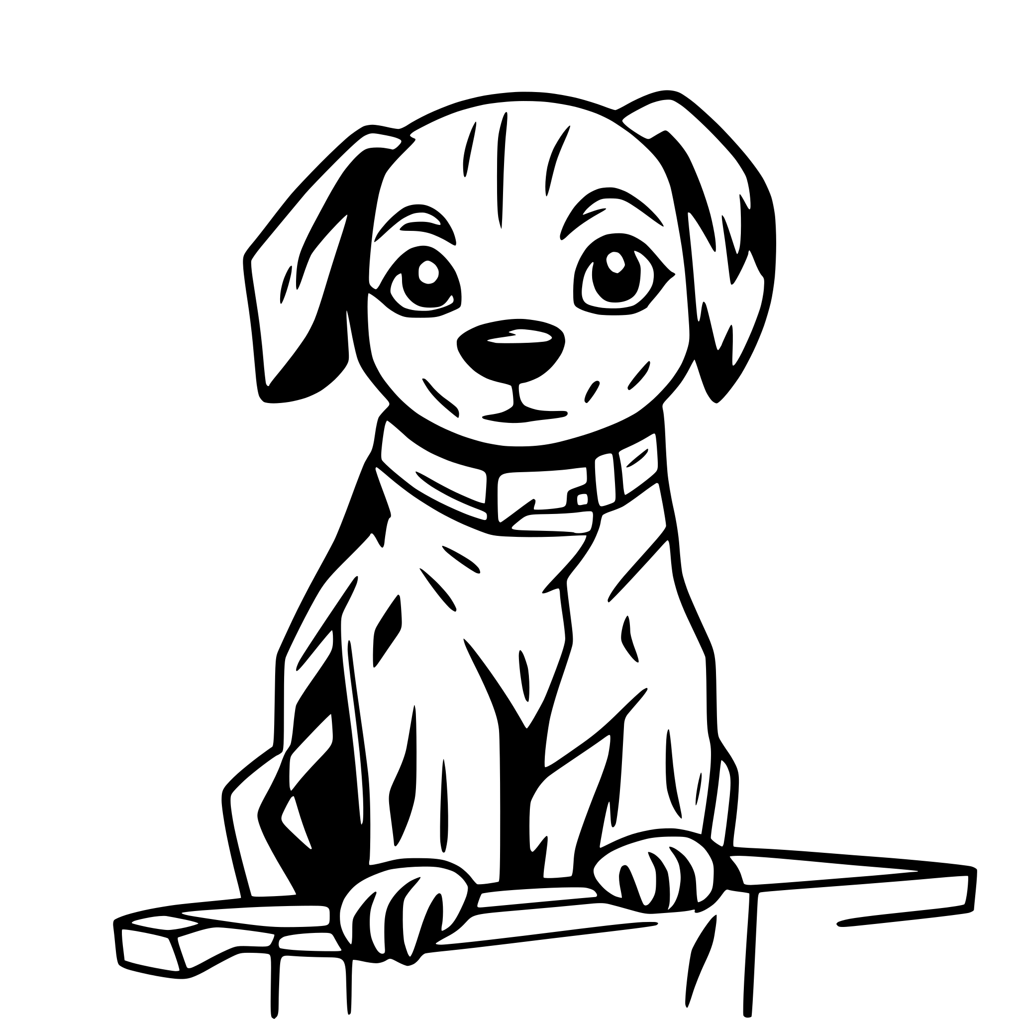 AI-generated SVG of a Happy Dog Standing on Grooming Table: A groomer trimming the dog’s fur with scissors in hand.