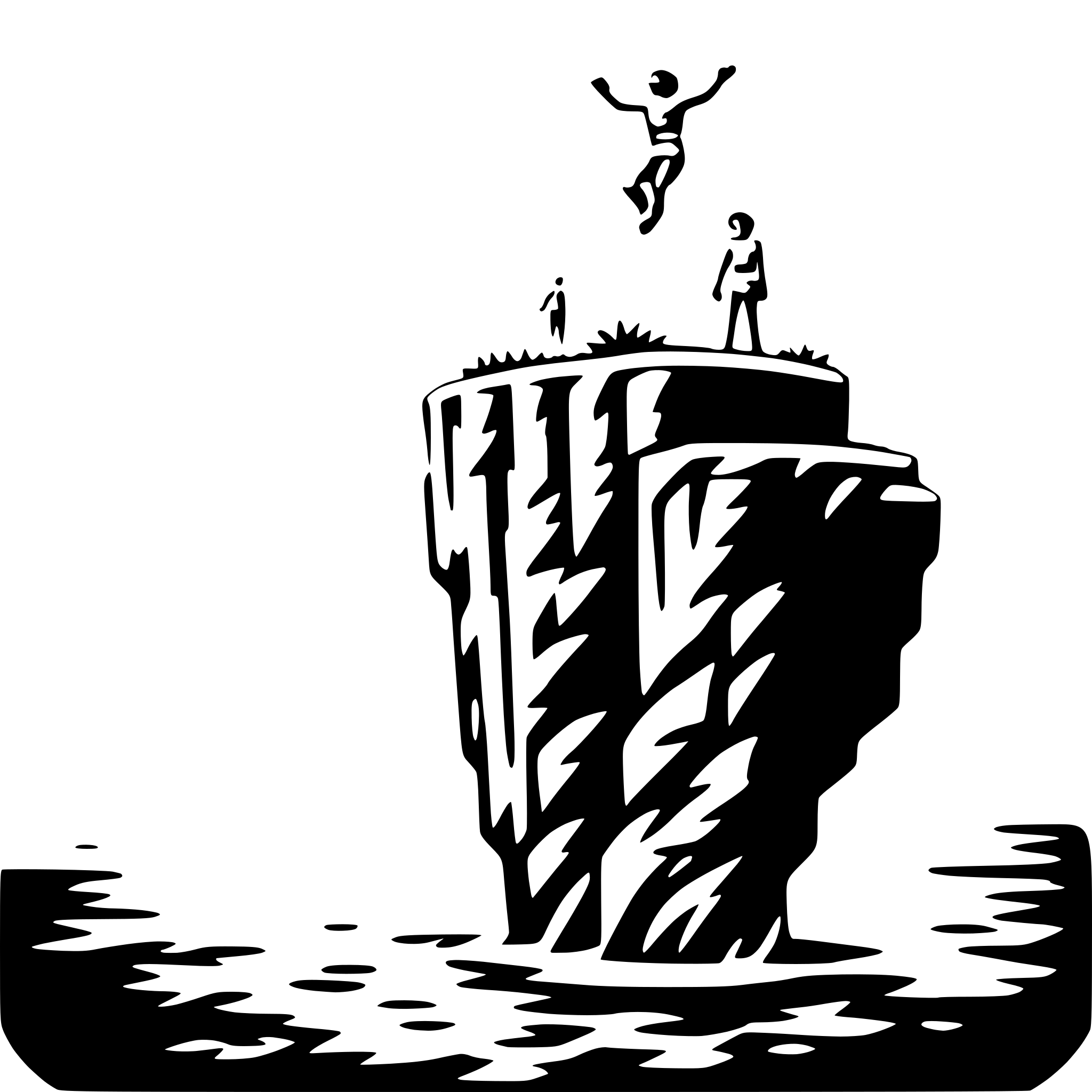 AI-generated SVG of a cliff diving into sea