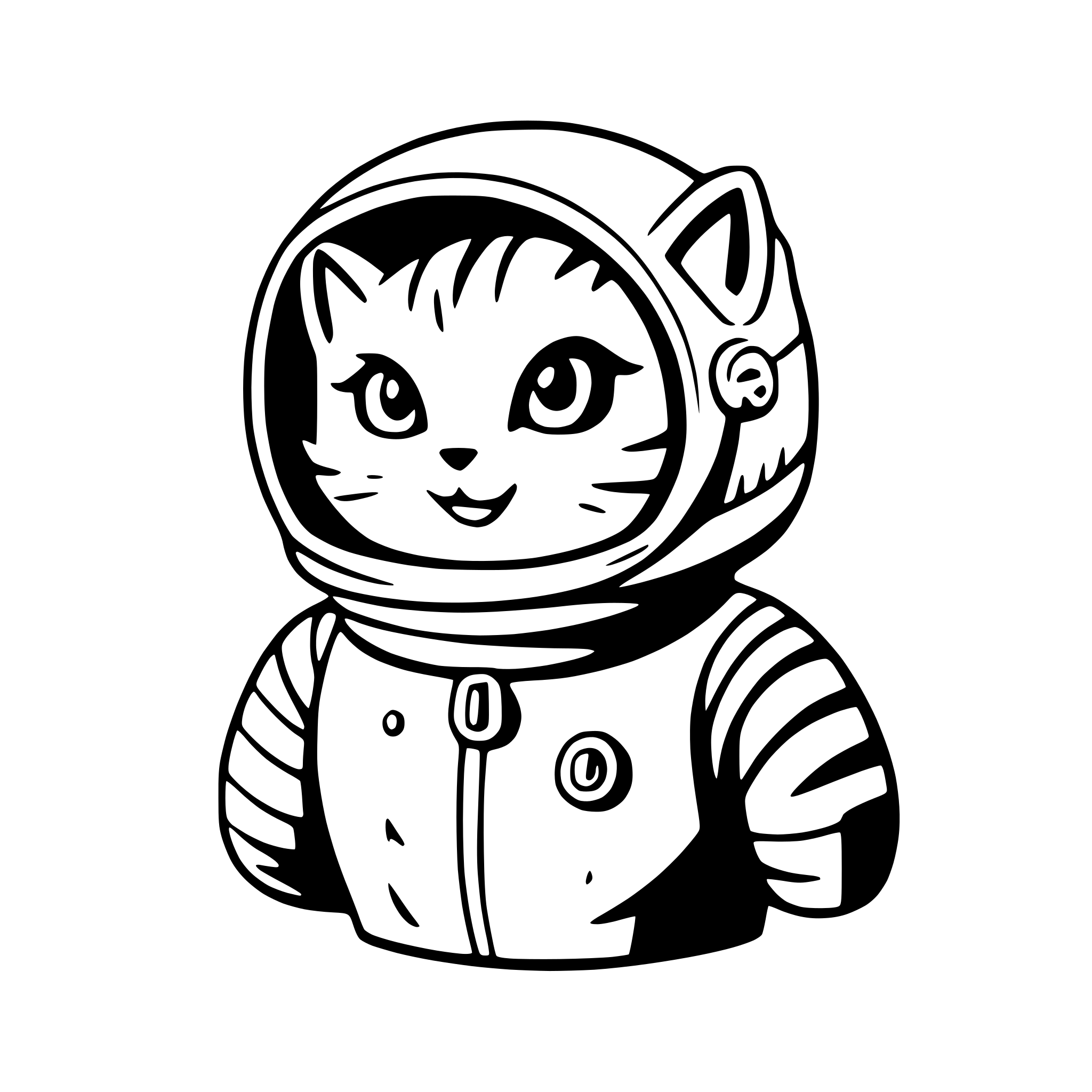 AI-generated SVG of a a space-themed cat in an astronaut helmet