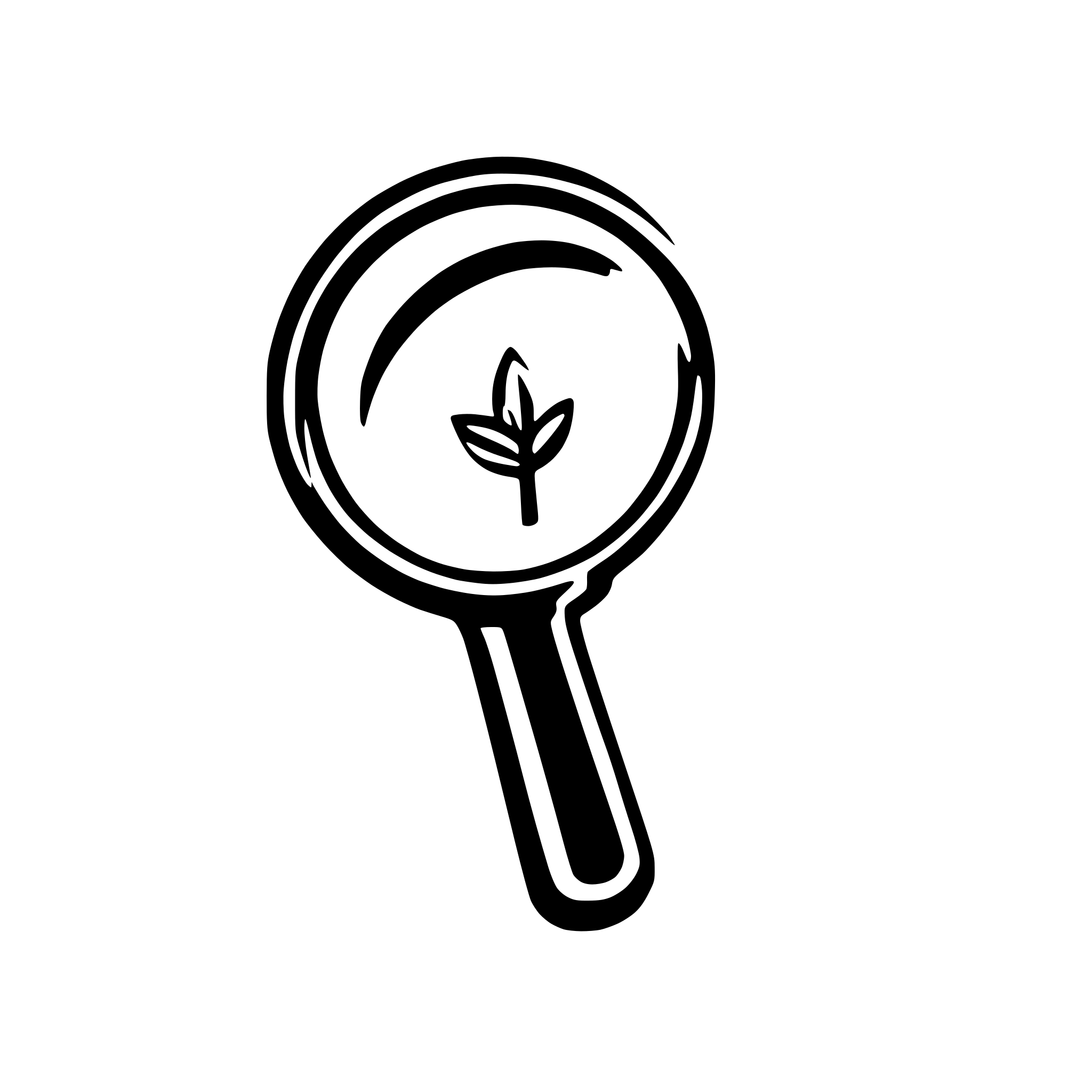 AI-generated SVG of a tilted magnifying glass, website logo