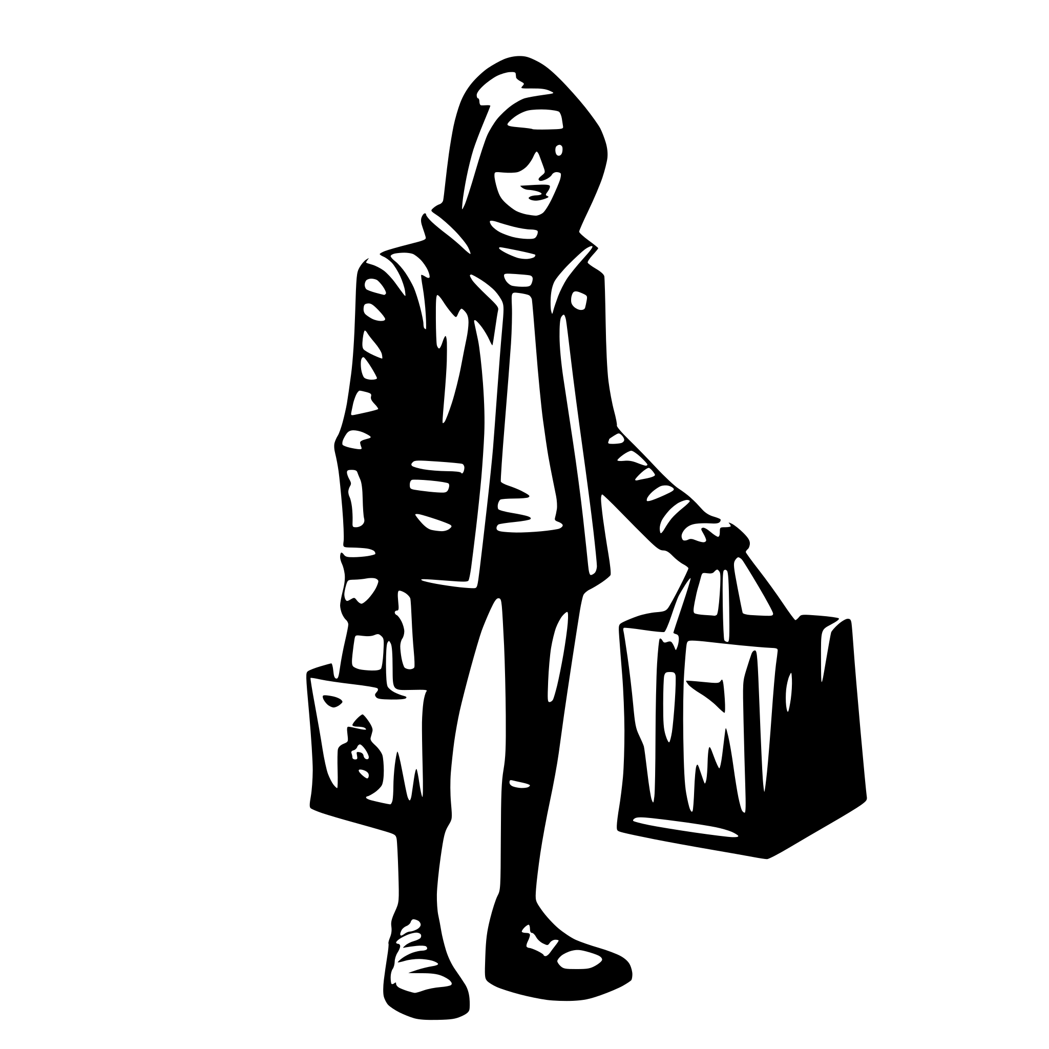 AI-generated SVG of a A HACKER THAT HOLD A BAG