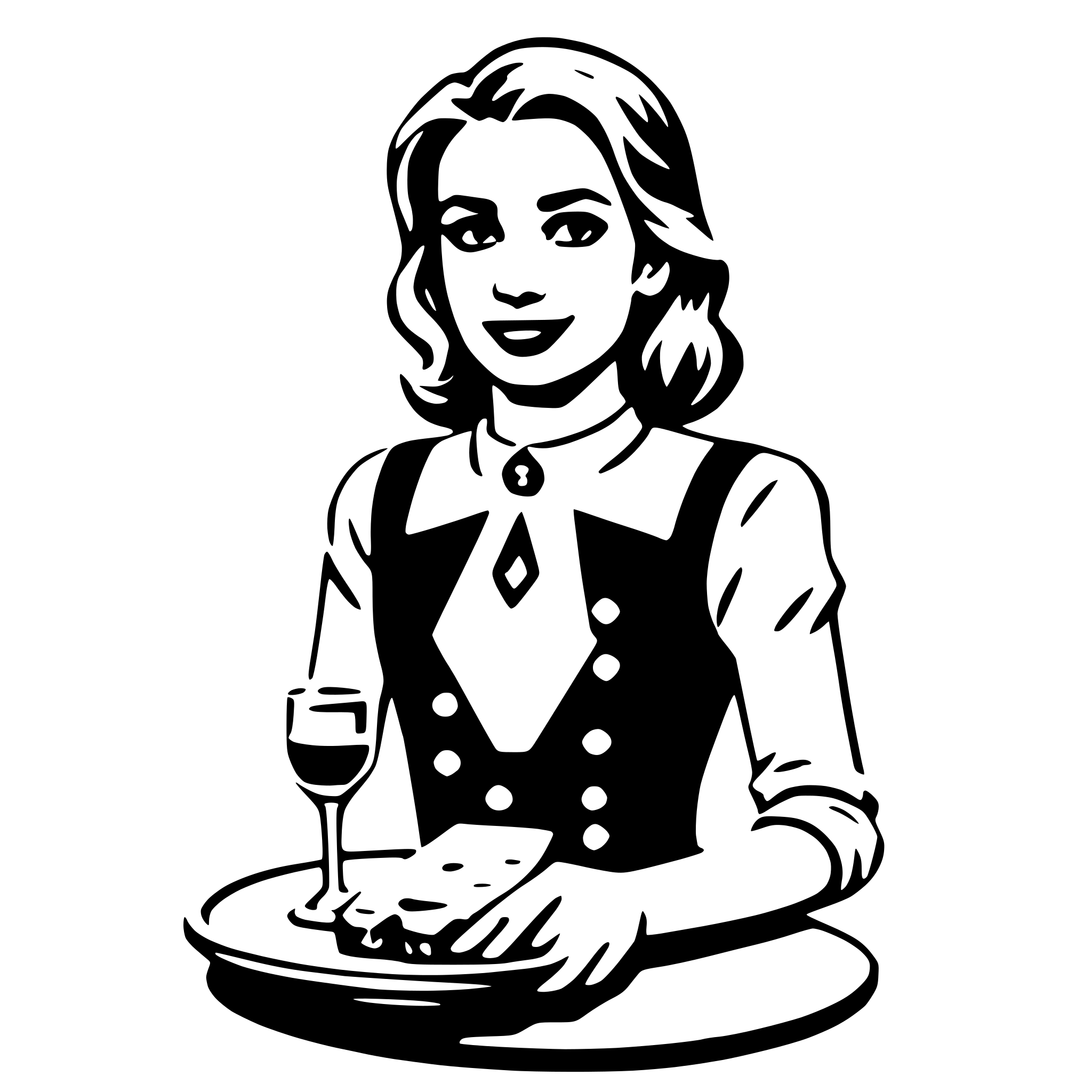AI-generated SVG of a waitress