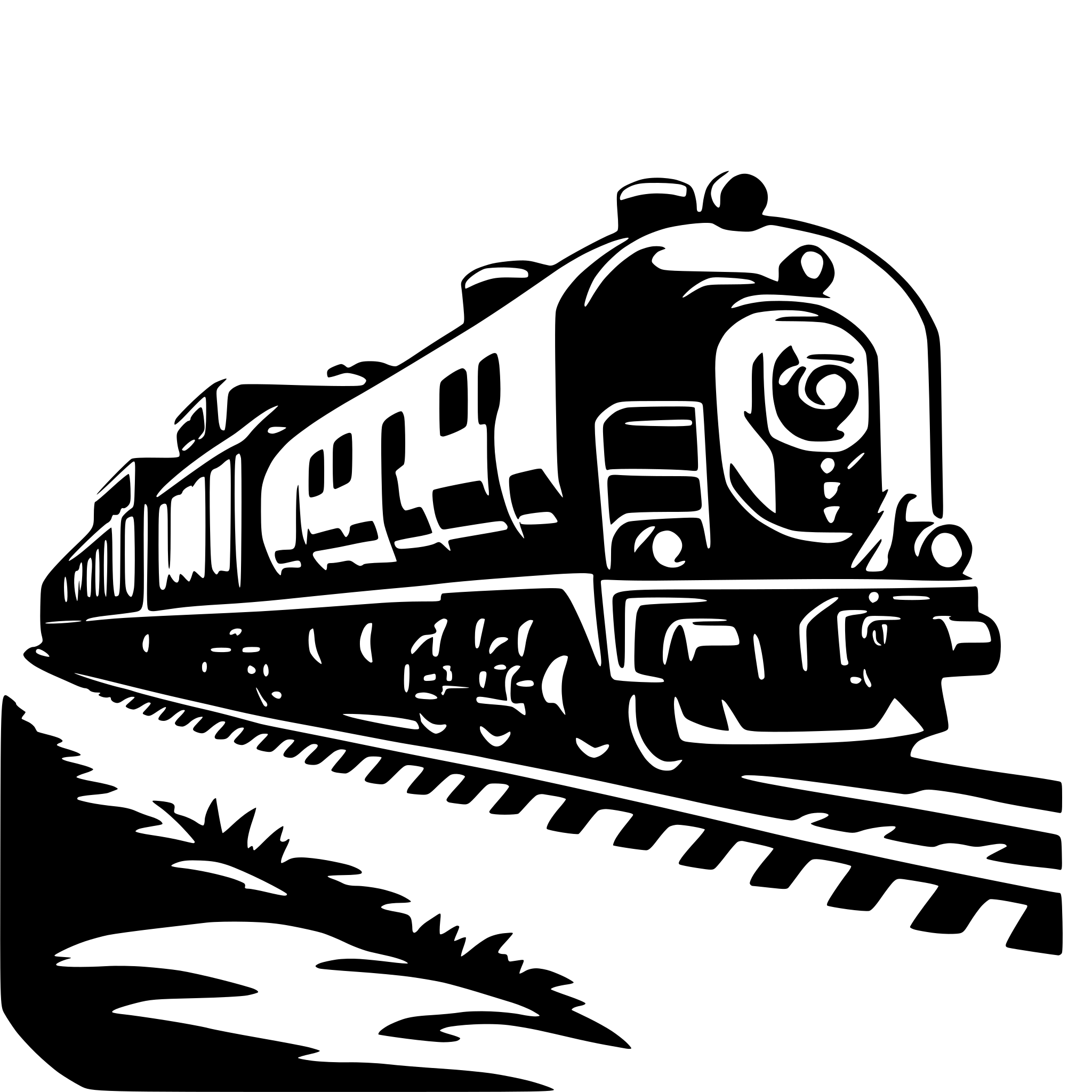 AI-generated SVG of a freight train on an angle