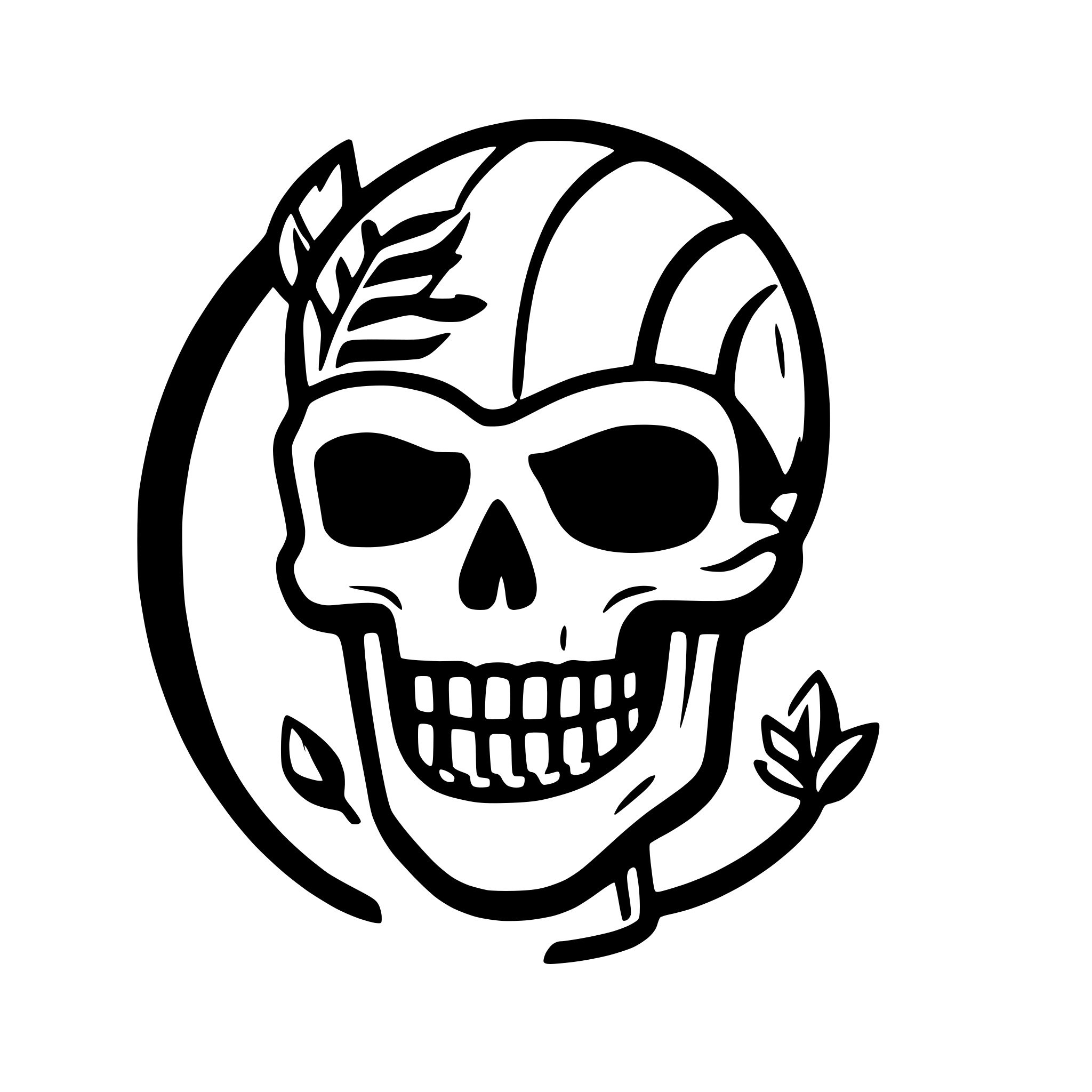 AI-generated SVG of a icon for a cheat, skull, lobotomy, right, open mouth