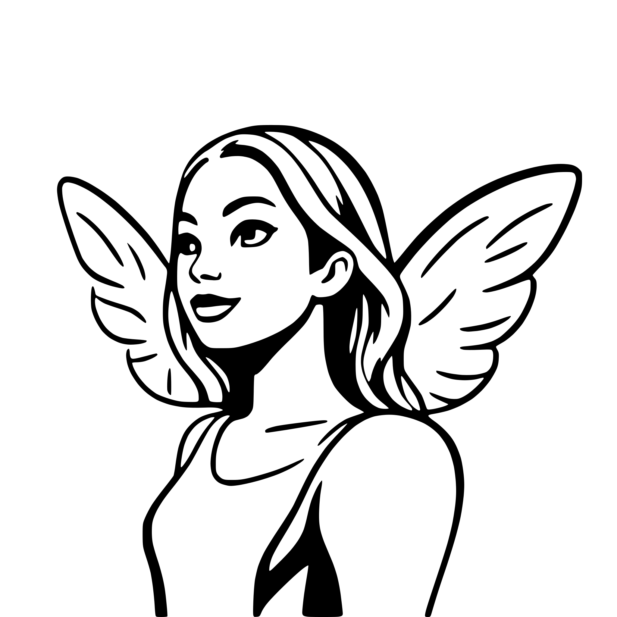 AI-generated SVG of 'angel with outstretched wings'