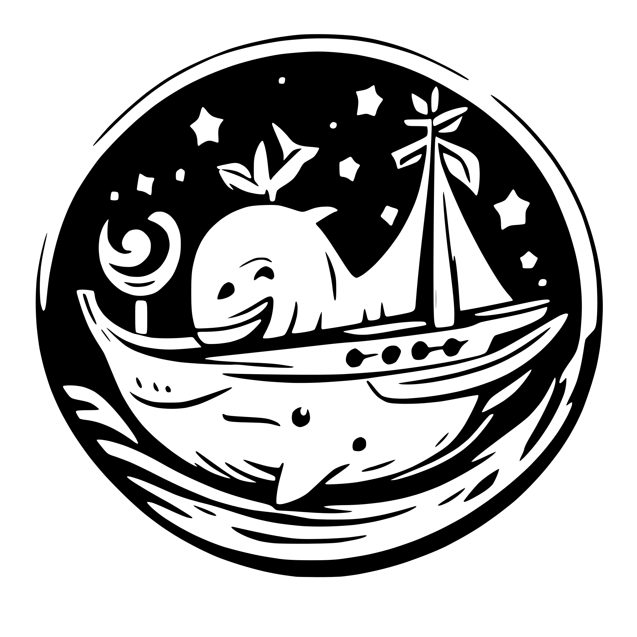 AI-generated SVG of 'a whale playing a lute'