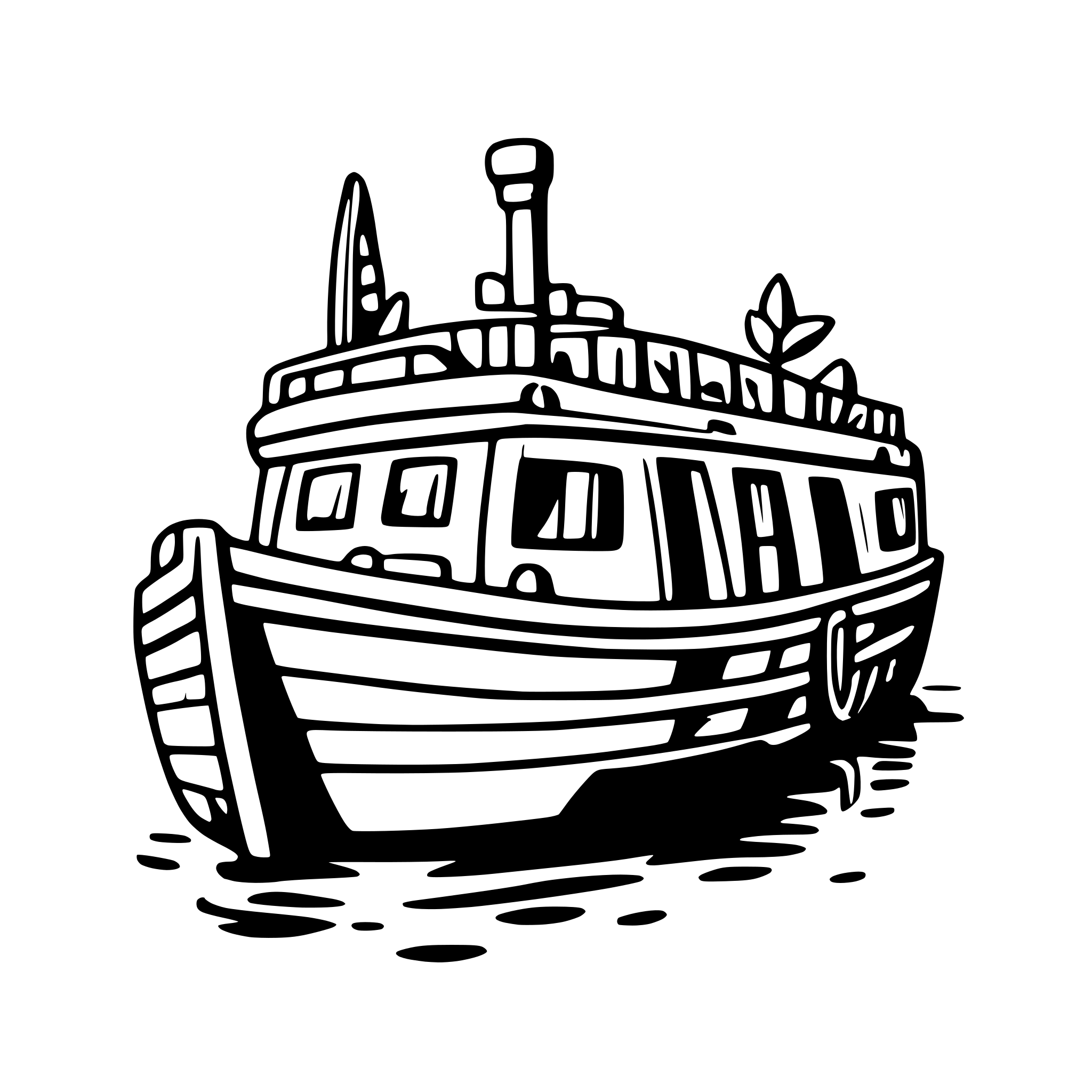AI-generated SVG of 'colour canal boat only'