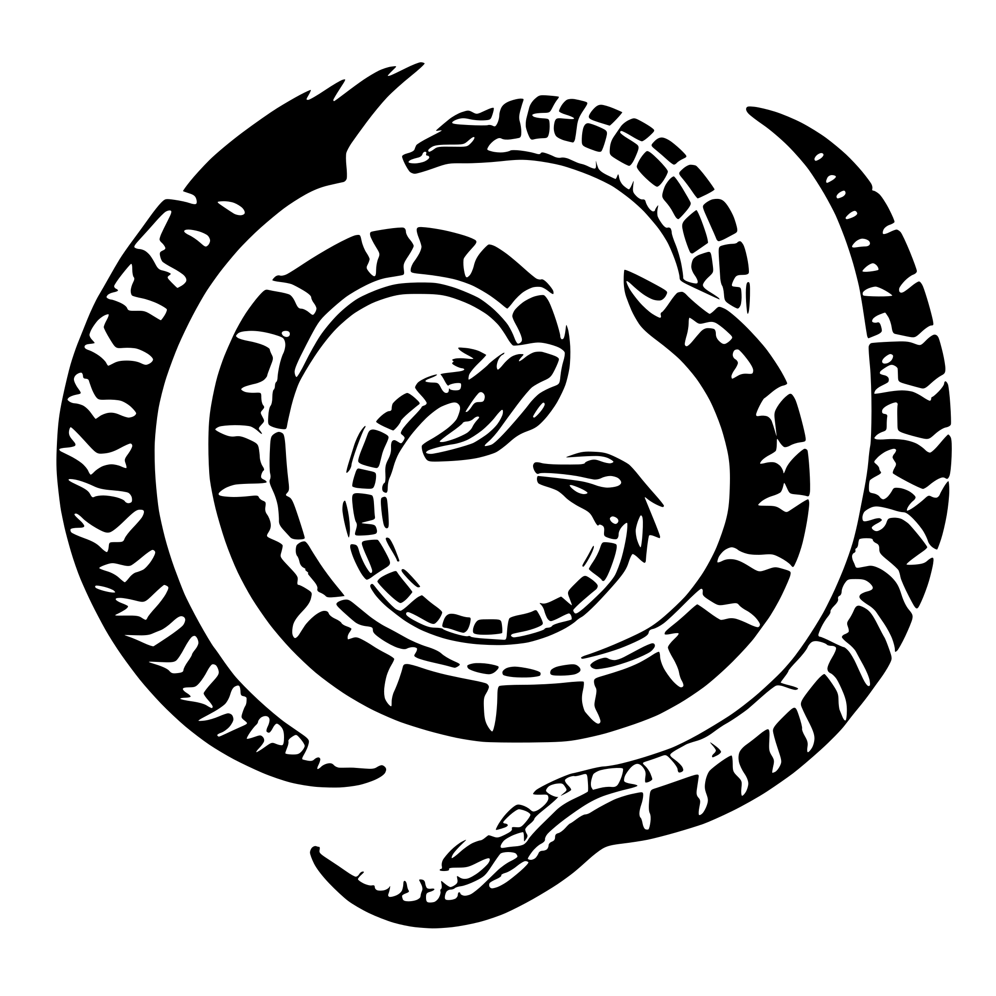 AI-generated SVG of 'Double ouroboros'