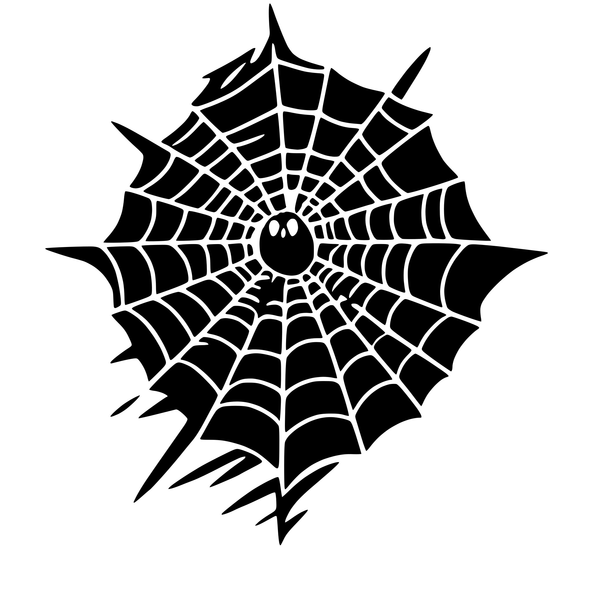 AI-generated SVG of 'simple spider web with spider'