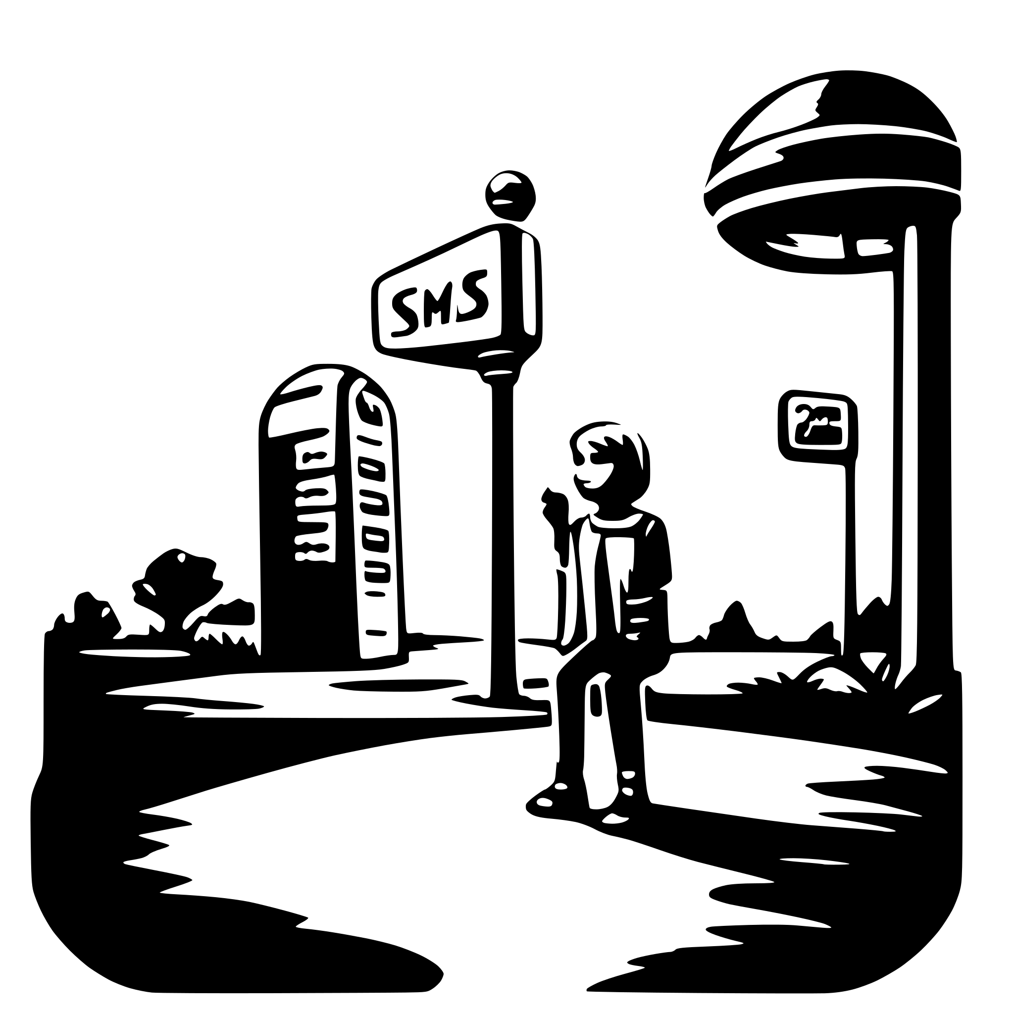 AI-generated SVG of a sms and location