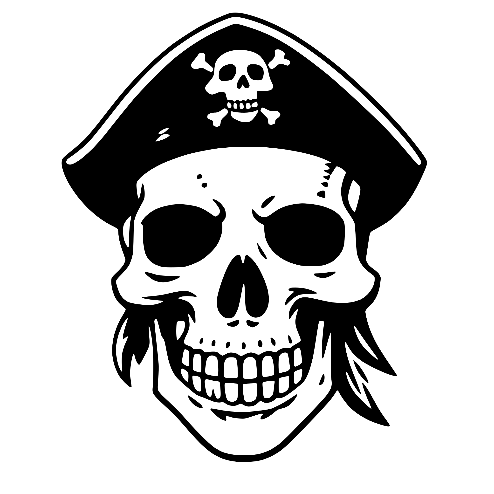 AI-generated SVG of 'pirate skull'