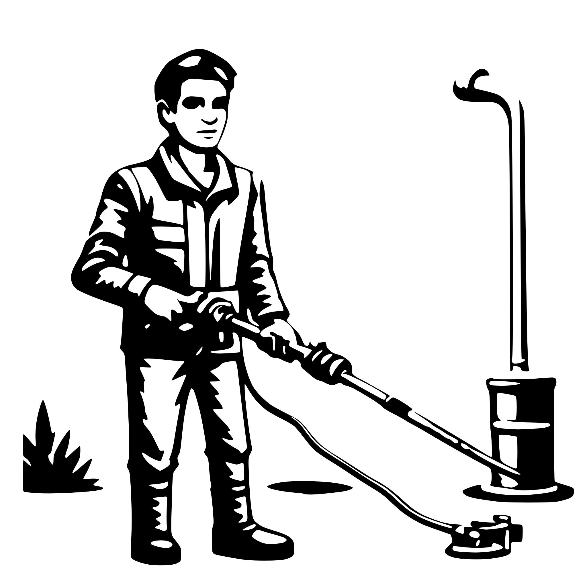 AI-generated SVG of 'Man holding a pressure washer'