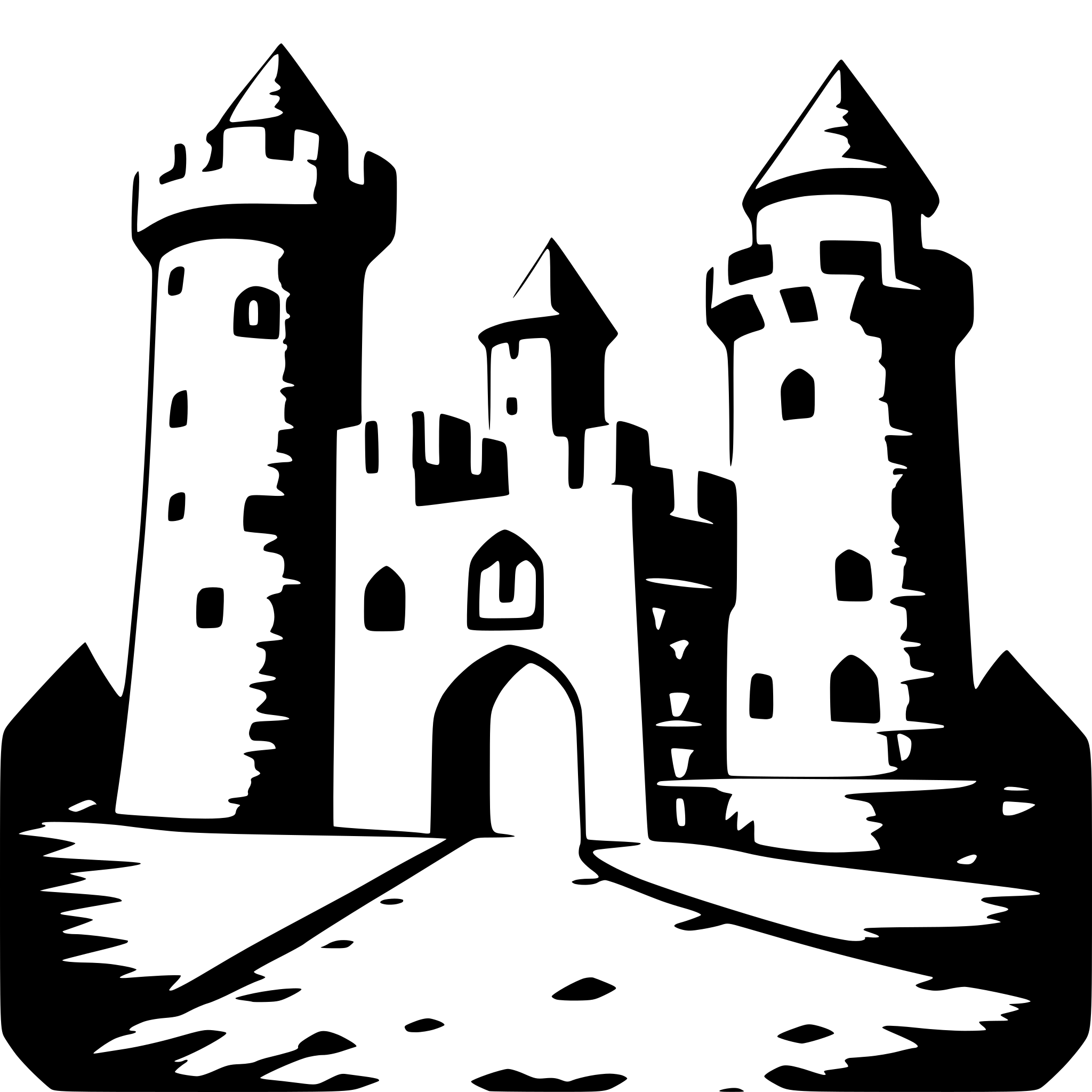 AI-generated SVG of a 2d simple castle wall