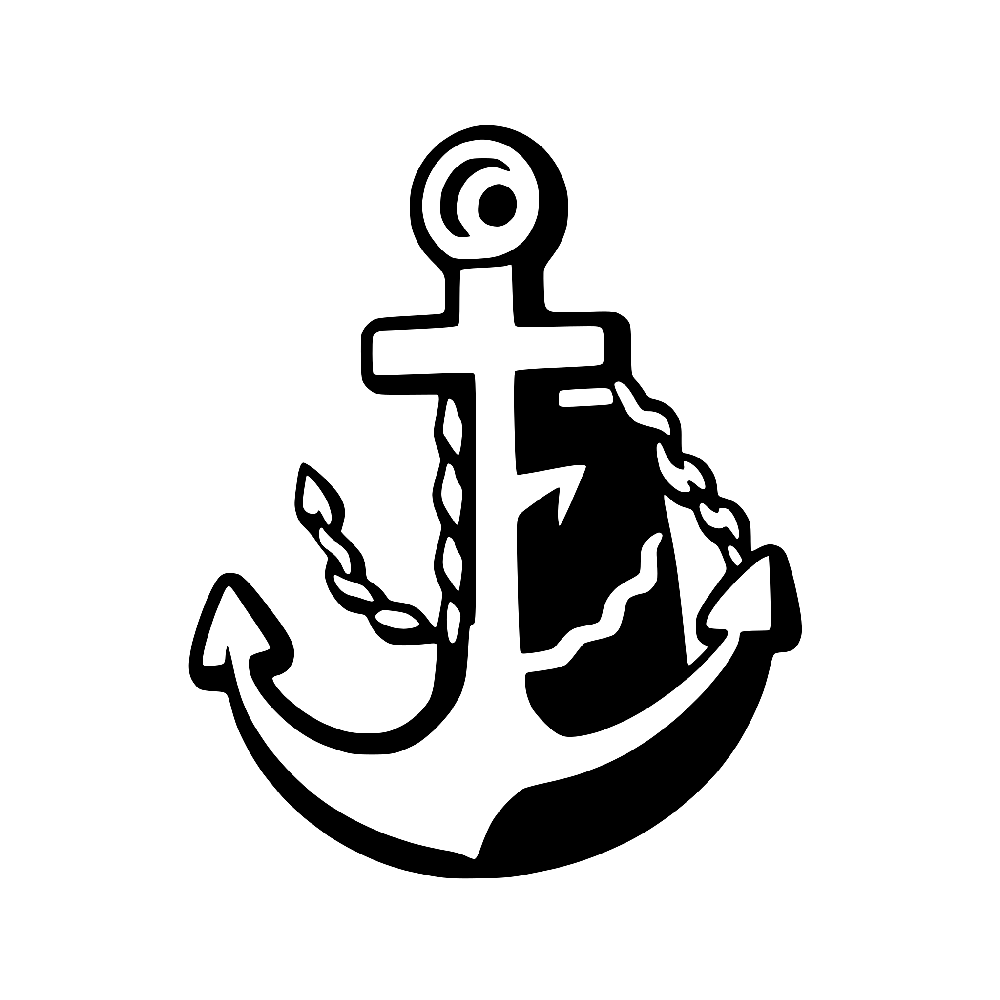 AI-generated SVG of 'anchor with chain attached'