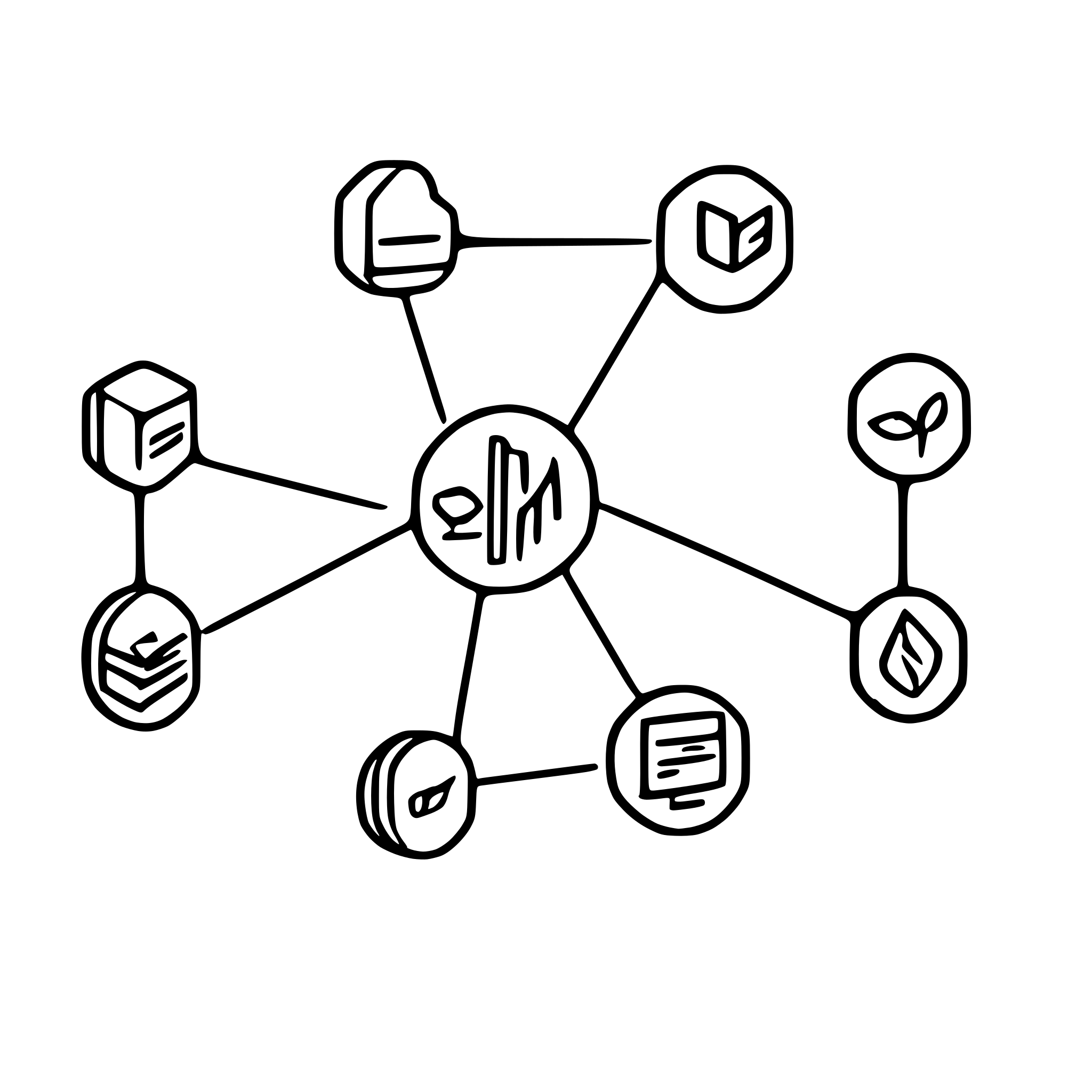 AI-generated SVG of 'a minimal, simple, api flow diagram illustrating how data flows between api servers'