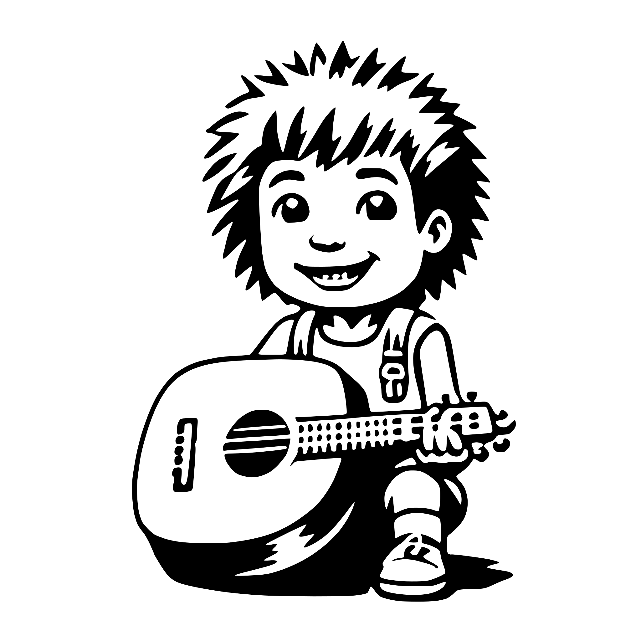 AI-generated SVG of a urchin with ukulele