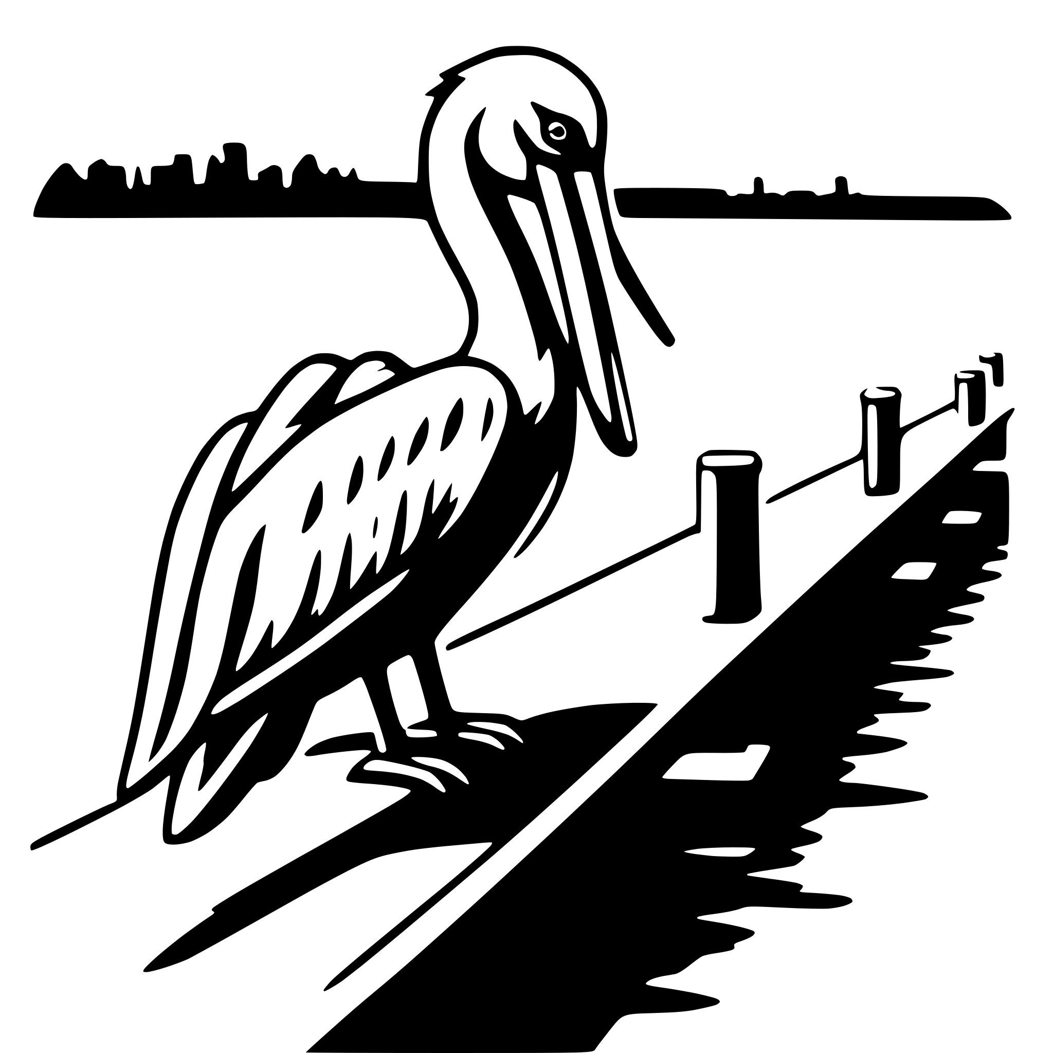 AI-generated SVG of 'pelican on pier'