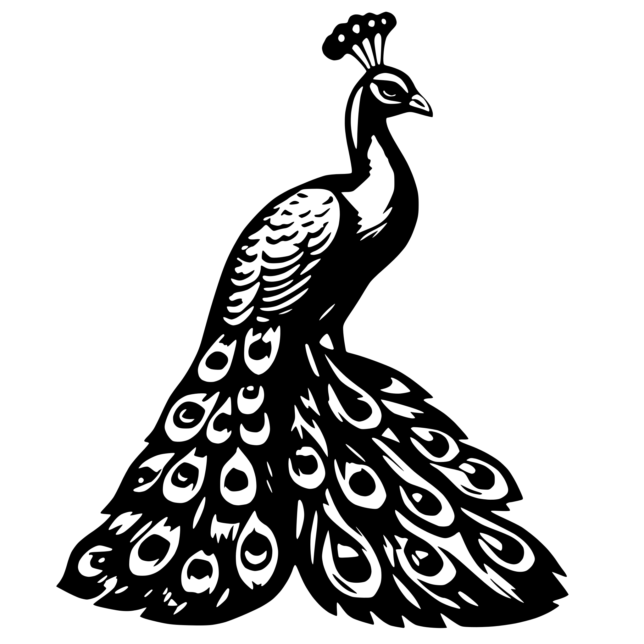 AI-generated SVG of a peacock
