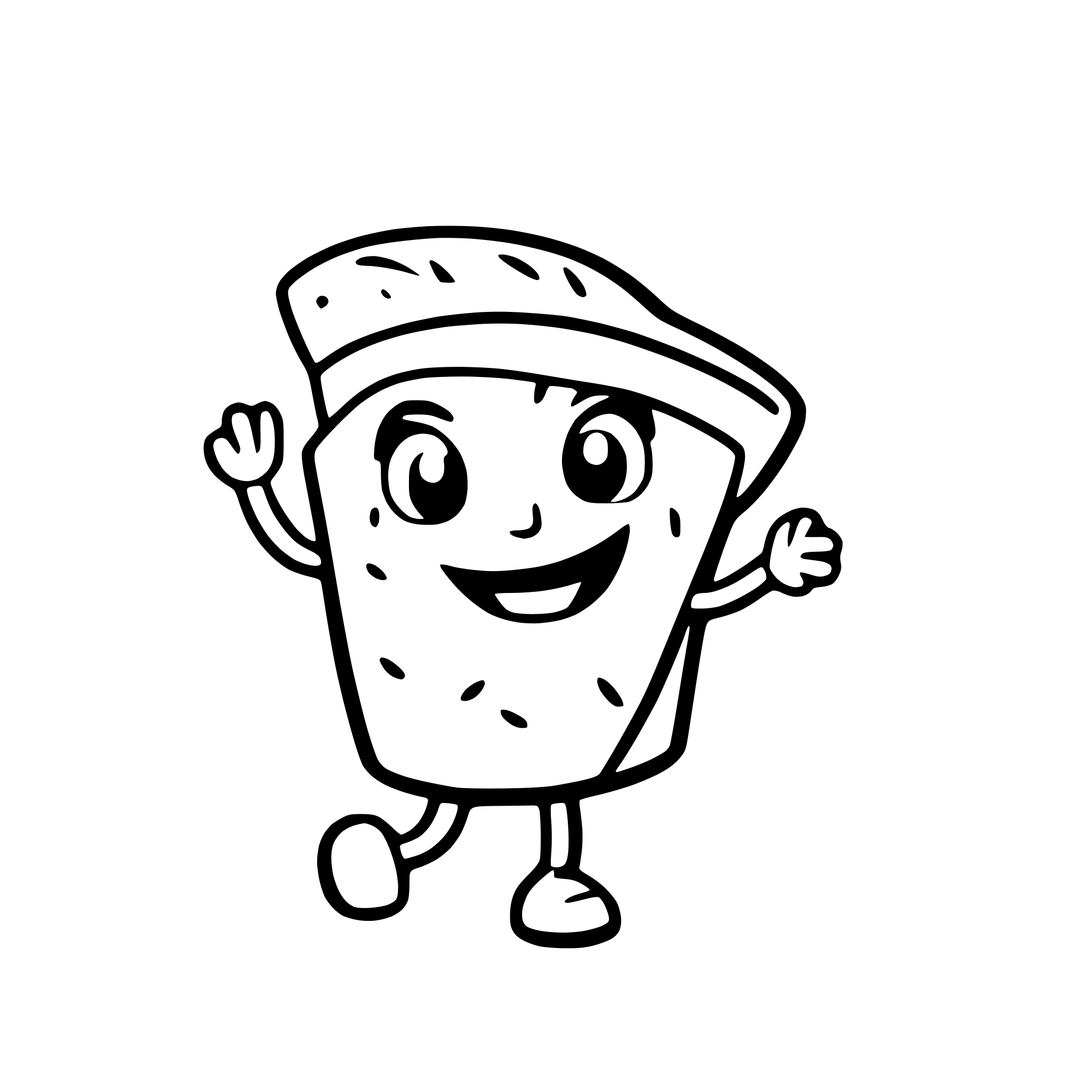 AI-generated SVG of a a dancing taco with maracas
