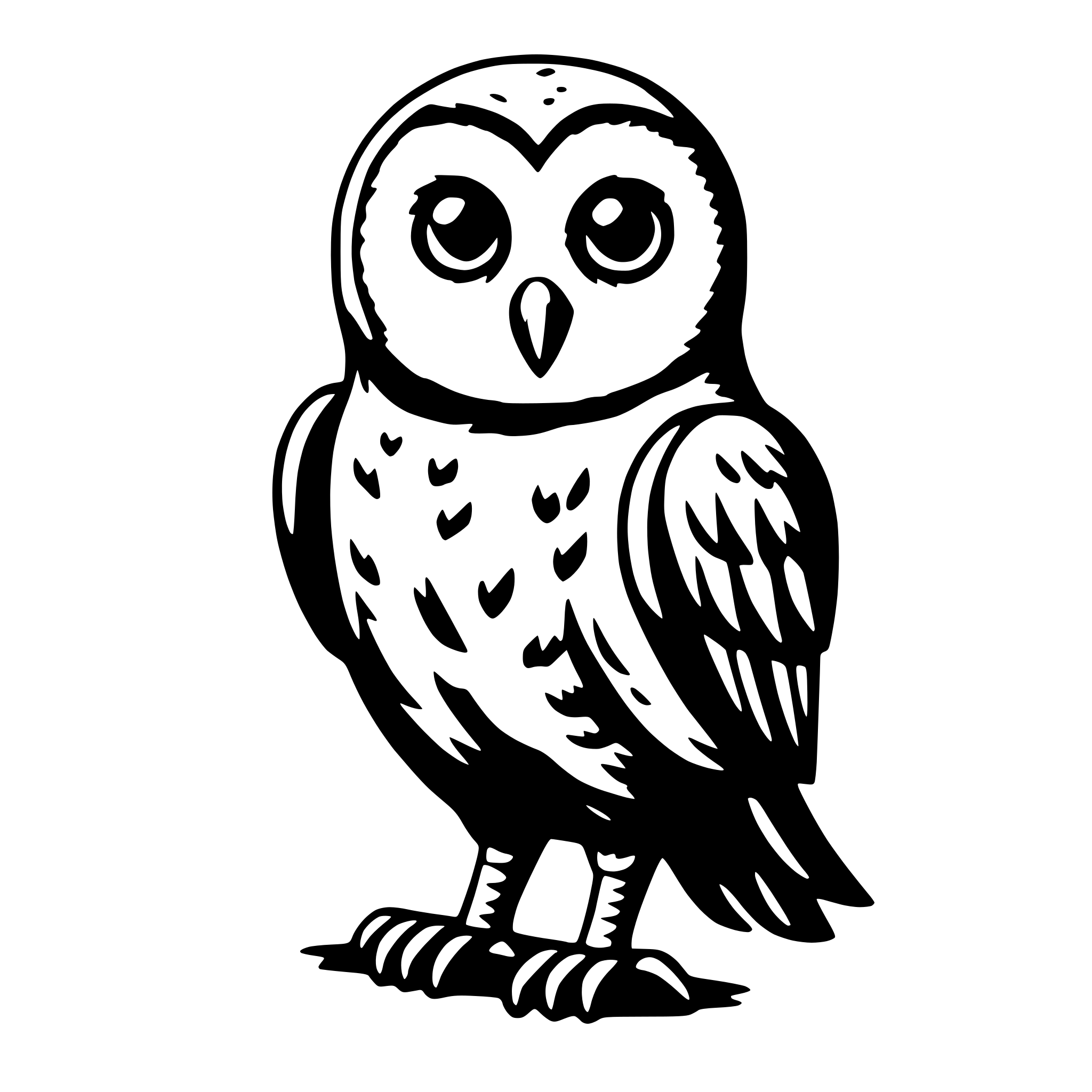 AI-generated SVG of 'owl hooting'