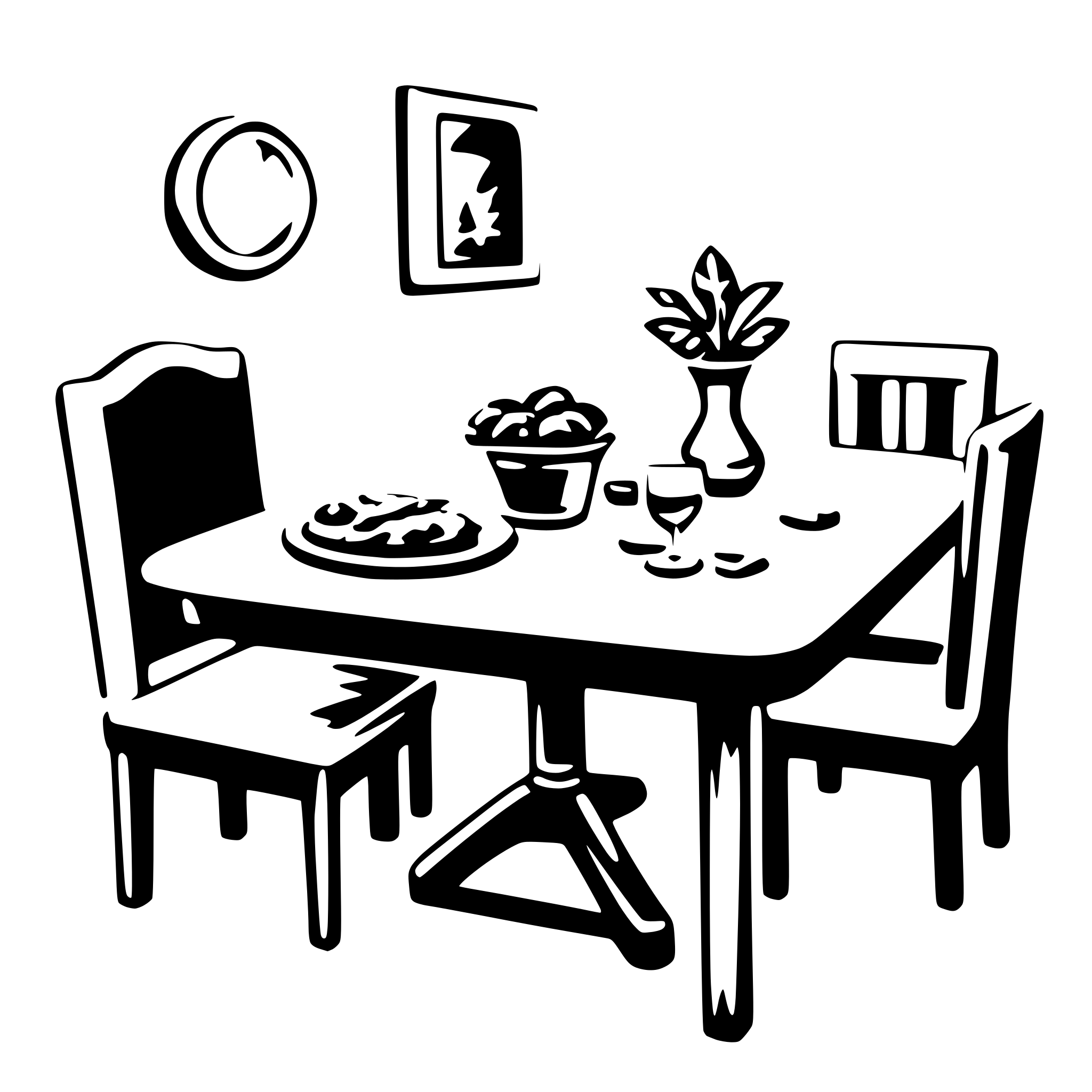 AI-generated SVG of 'dining table'