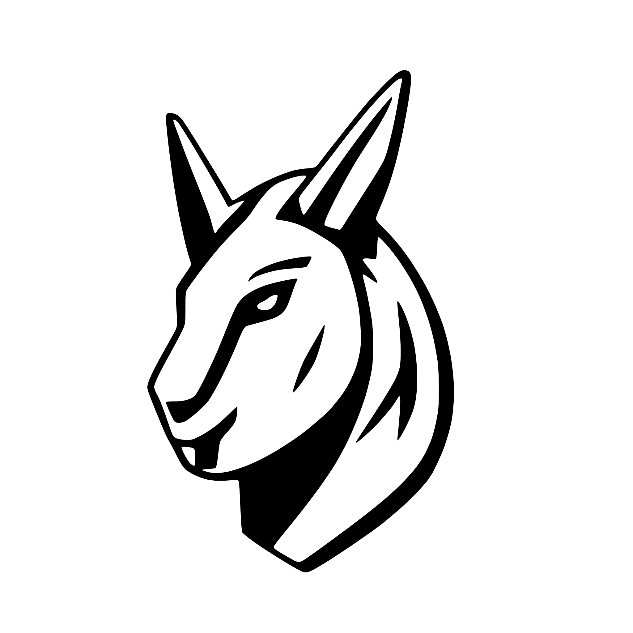 AI-generated SVG of 'symmetric lama head'