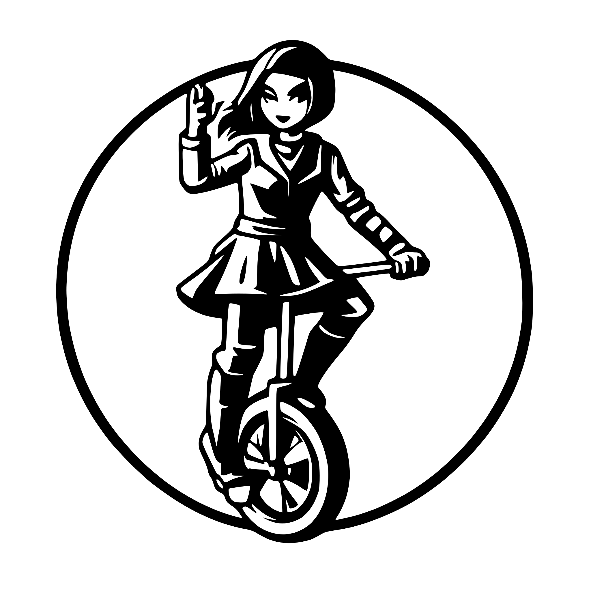 AI-generated SVG of a samurairiding a unicycle