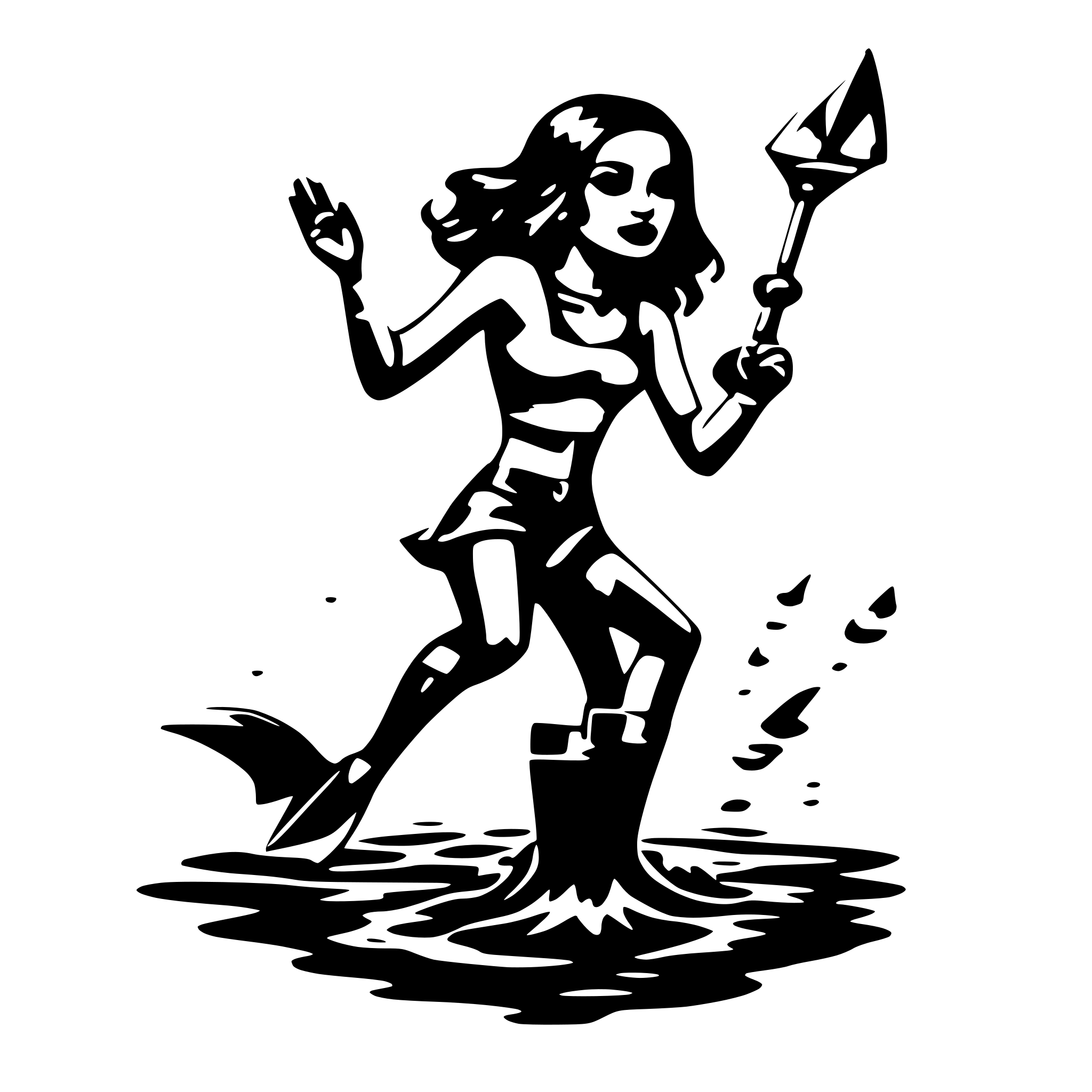 AI-generated SVG of 'Old school tattoo diving  girl'
