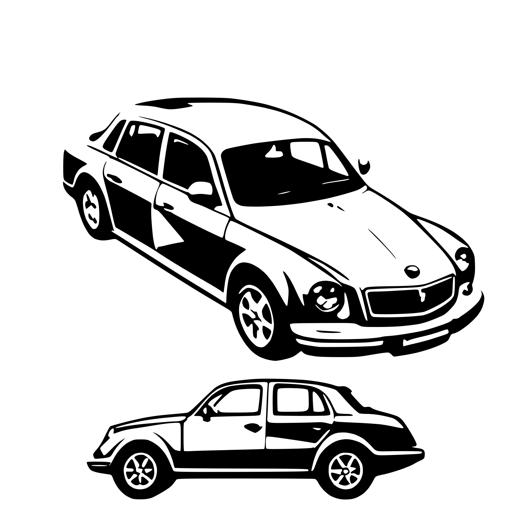 AI-generated SVG of 'tatra 87 fron view'