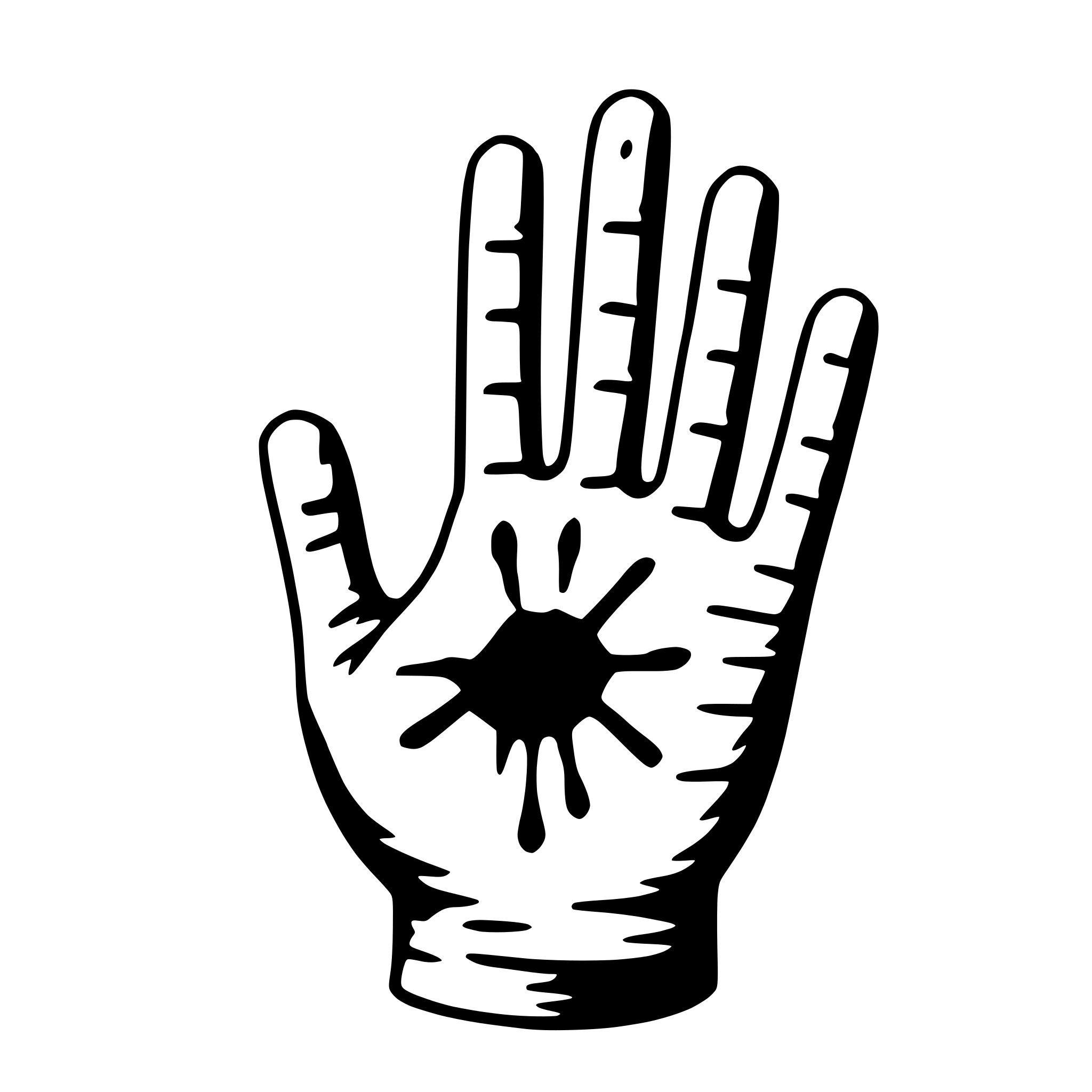 AI-generated SVG of a bloody handprint