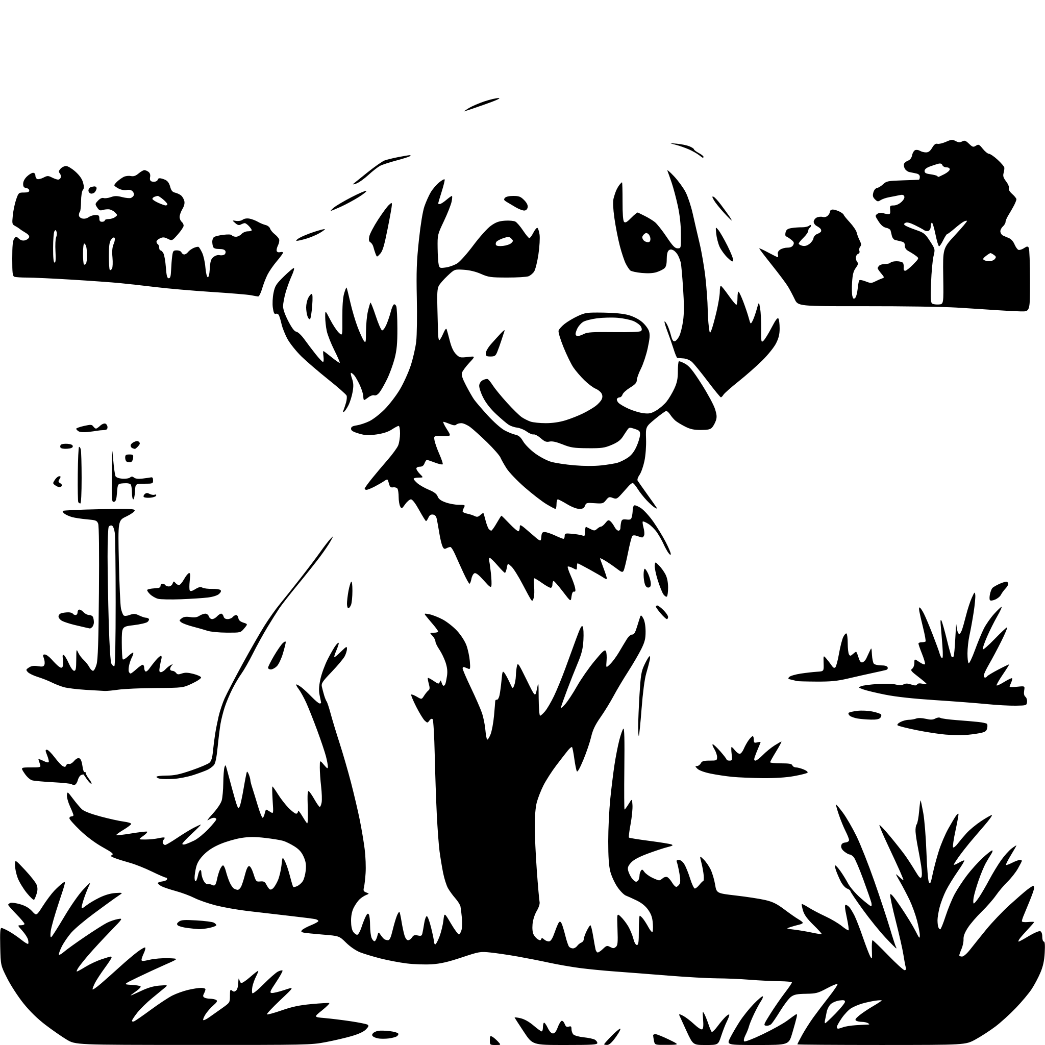 AI-generated SVG of a A golden retriever puppy playing in a grassy park with a bright sky AI-generated SVG of a A golden retriever puppy playing in a grassy park with a bright sky