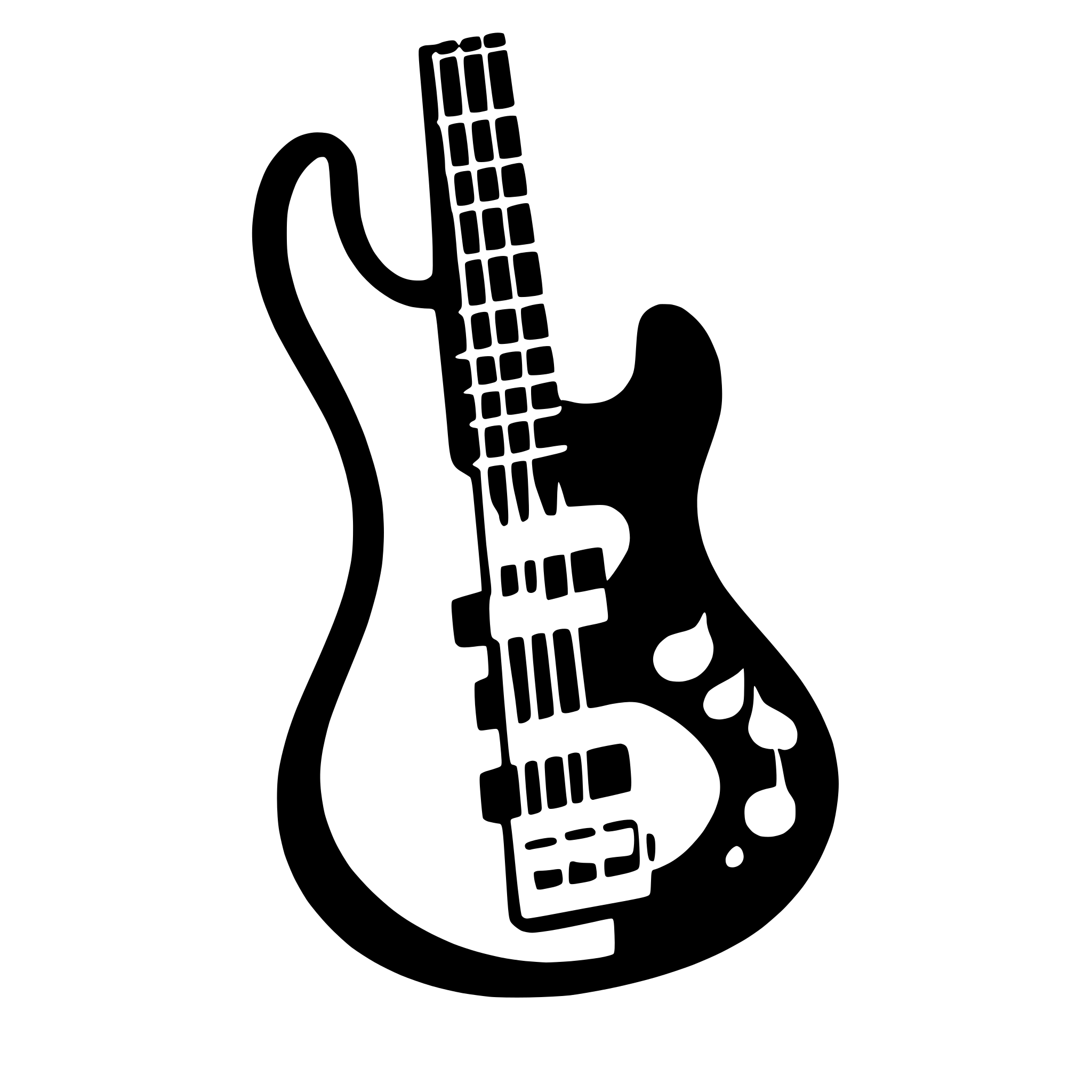 AI-generated SVG of 'bass guitar with musical notes'