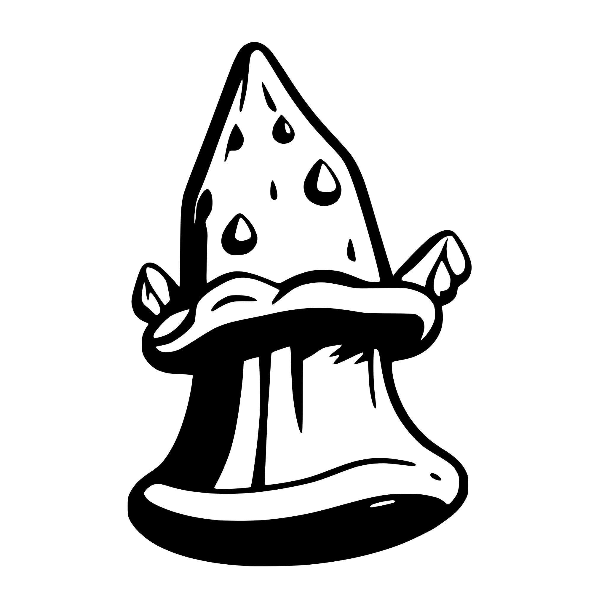 AI-generated SVG of a Court jester hat with 3 bells