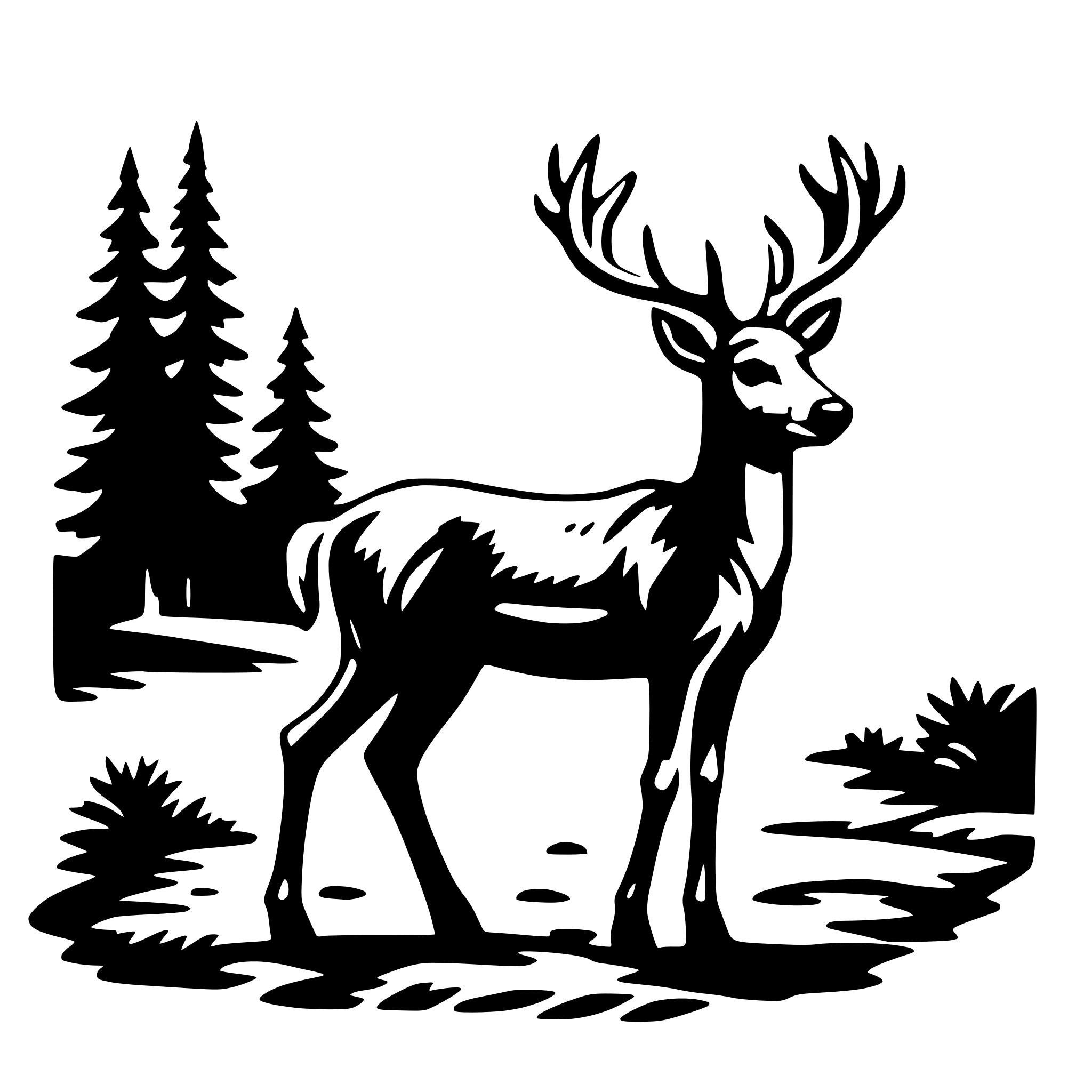AI-generated SVG of 'deer in forest'
