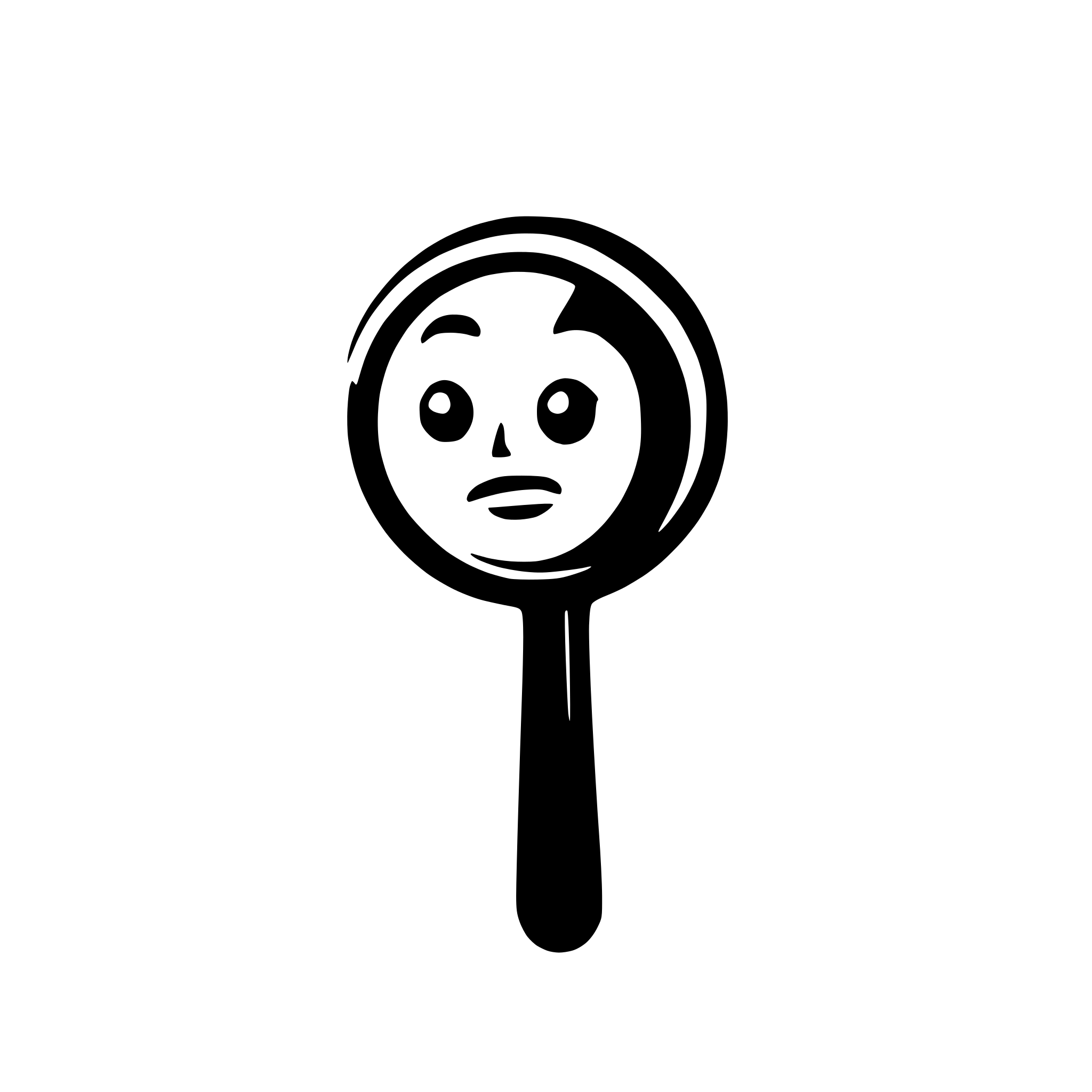AI-generated SVG of a a magnifying glass with a sad emoticon face