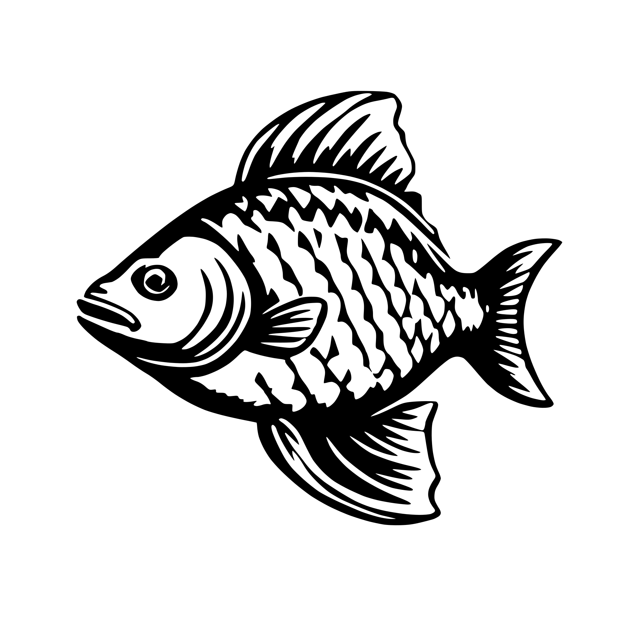 AI-generated SVG of a Carp wall decoration